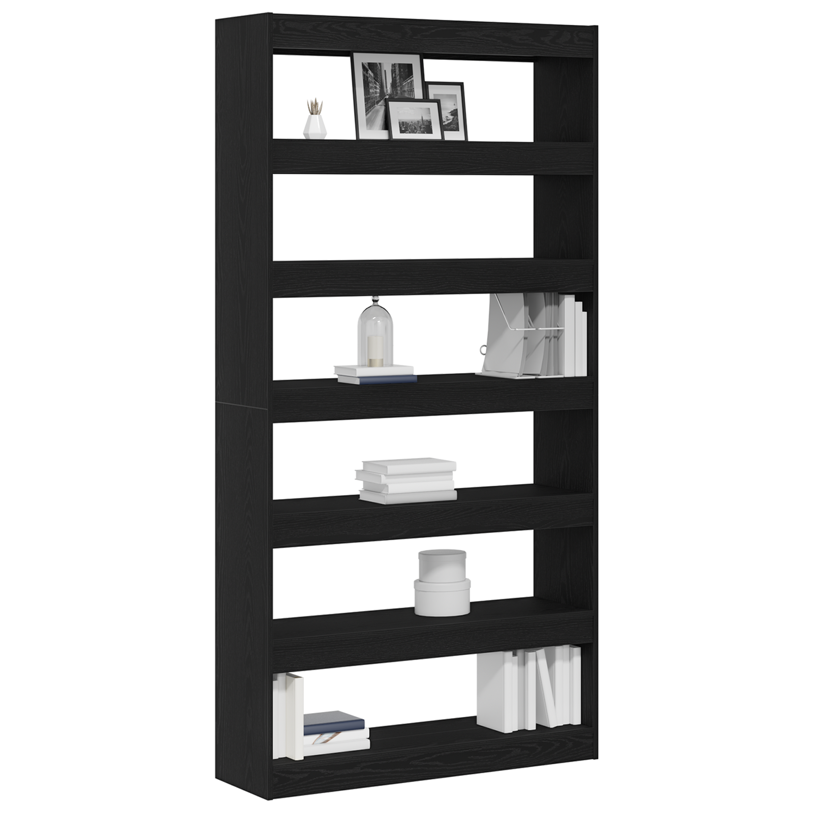 Bookcase Black oak Engineered wood 100 x 30 x 198 cm Shelving - Image 3