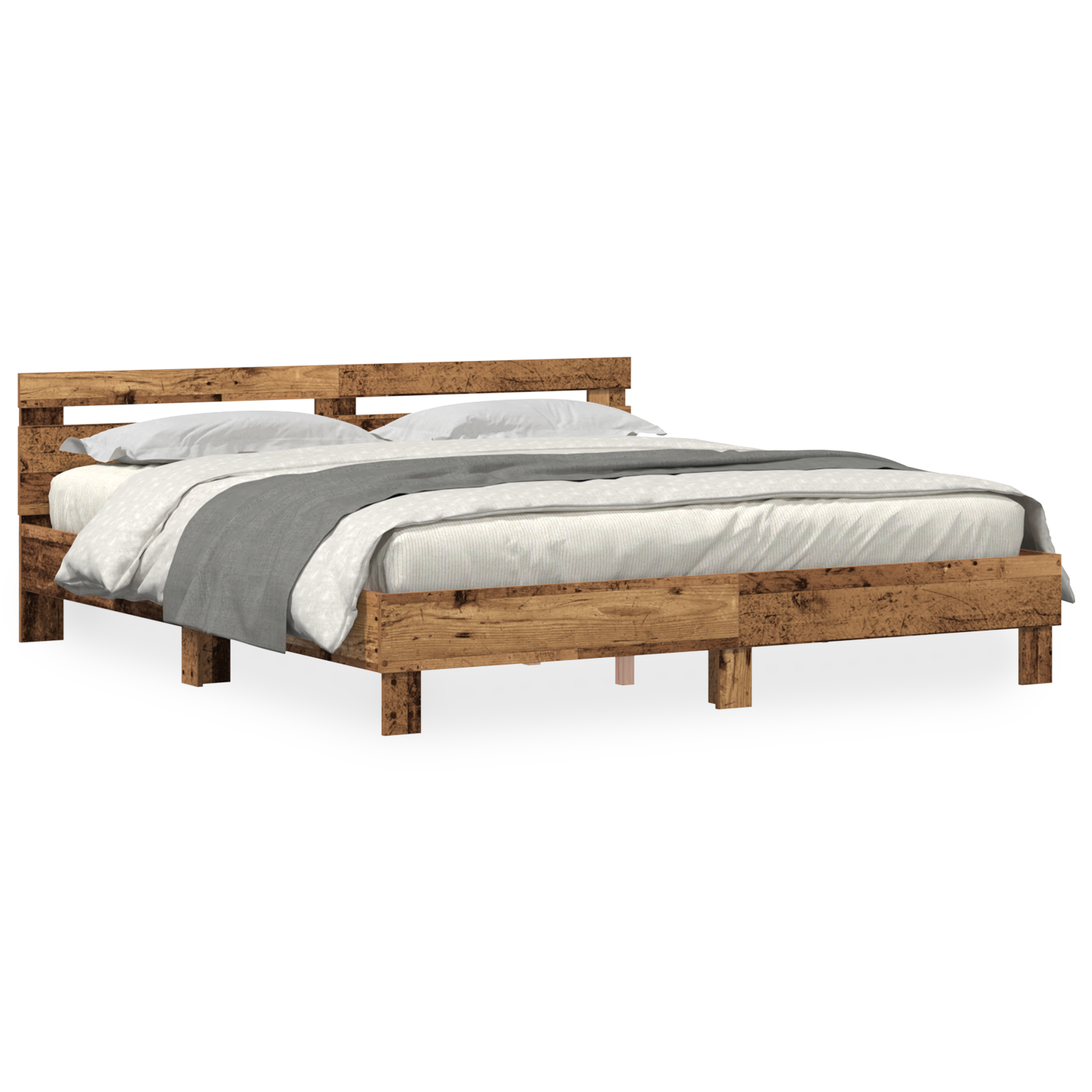 Bed Frame Rustic Old Wood Solid Reclaimed Wood 200 x 200 cm Tough - Image 3