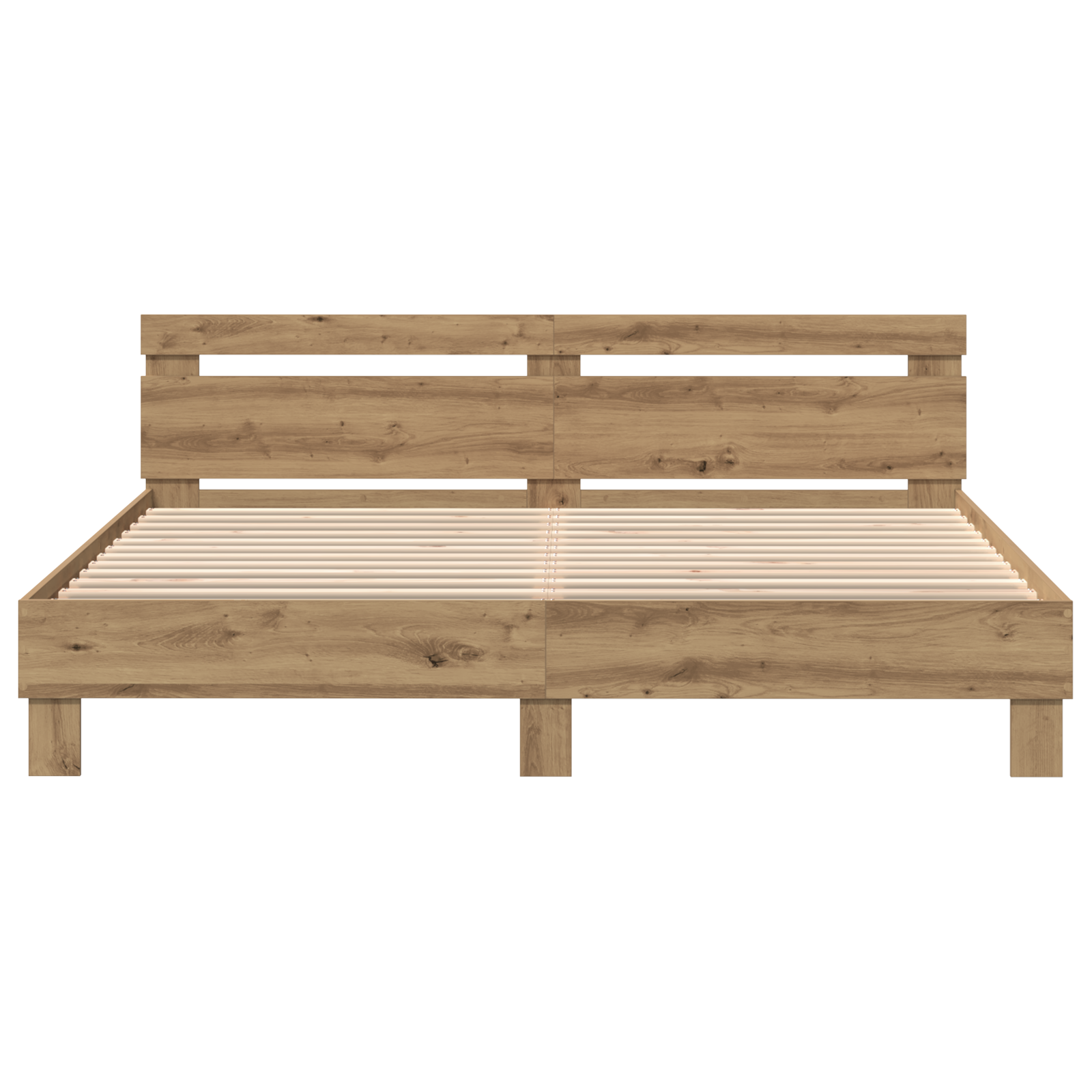 Wood Bed Frame Artisan Oak Solid Oak Wood 200 x 200 cm Bed Frame - Image 6
