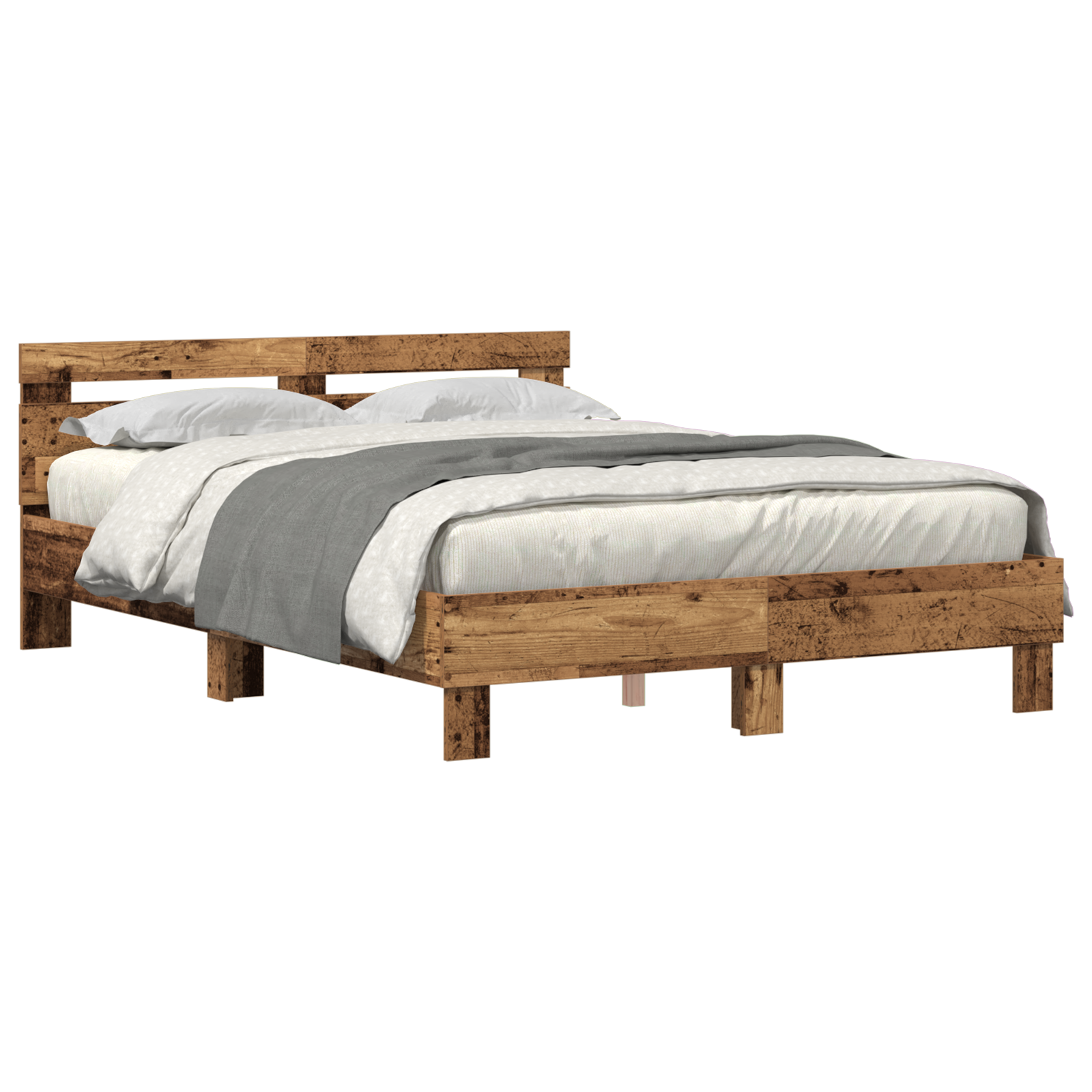 Wood Bed Frame Old wood Solid Reclaimed Wood 160 x 200 cm Durable - Image 2