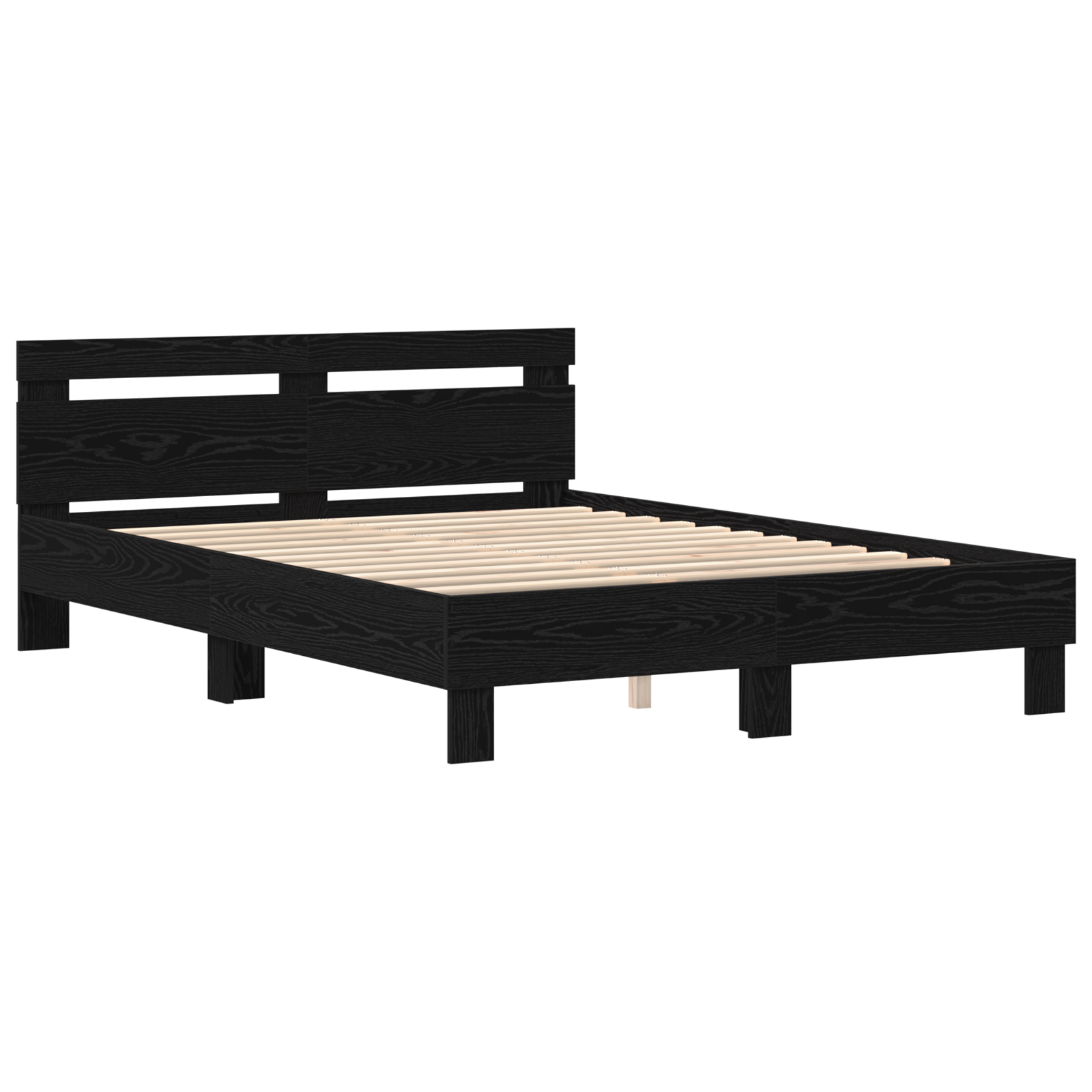 Black Oak Bed Frame Black Oak Solid Oak Wood 140 x 200 cm - Image 5