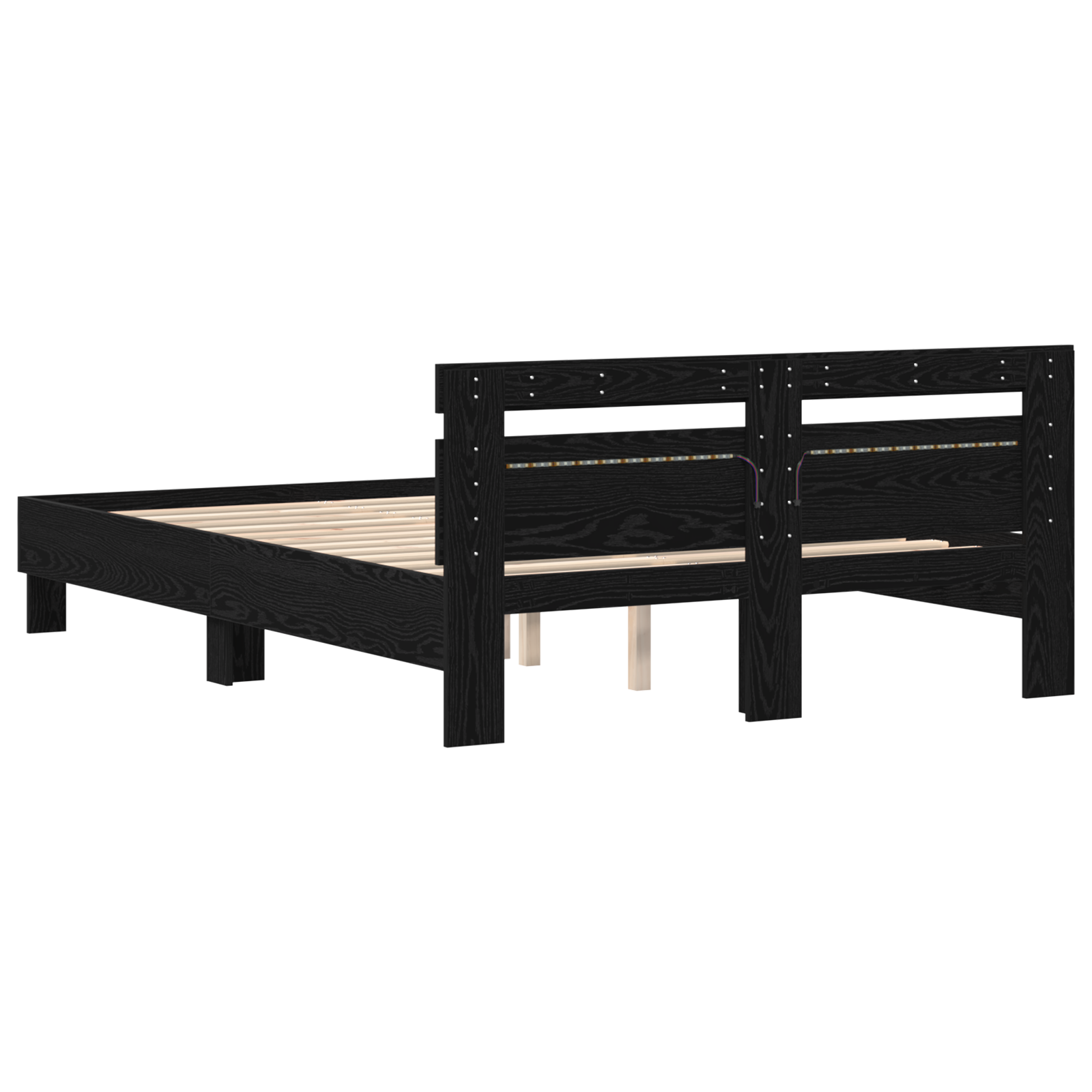 Black Oak Bed Frame Black Oak Solid Oak Wood 140 x 200 cm - Image 8
