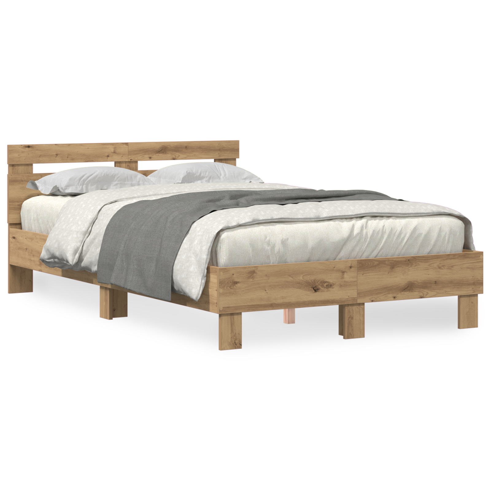 Wood Bed Frame Artisan oak Solid oak wood 120 x 200 cm - Image 3