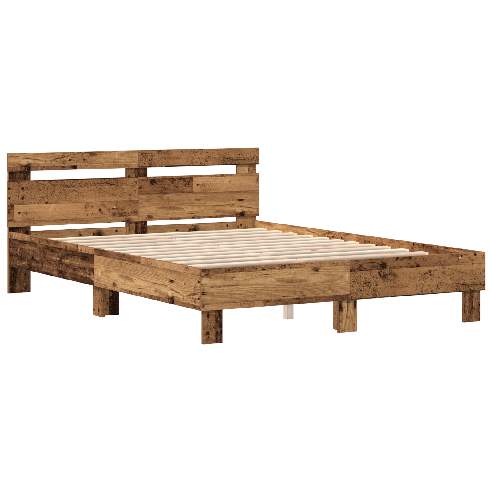 Wood Bed Frame Reclaimed Wood 140 x 190 cm Convertible Bed Frame - Image 5