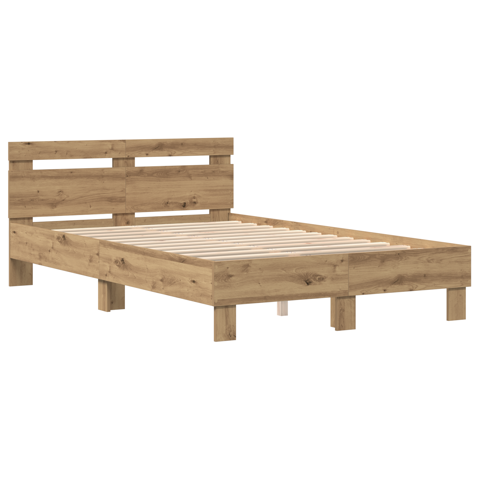 Oak Bed Frame Artisan oak Solid oak wood 135 x 190 cm Durable - Image 5