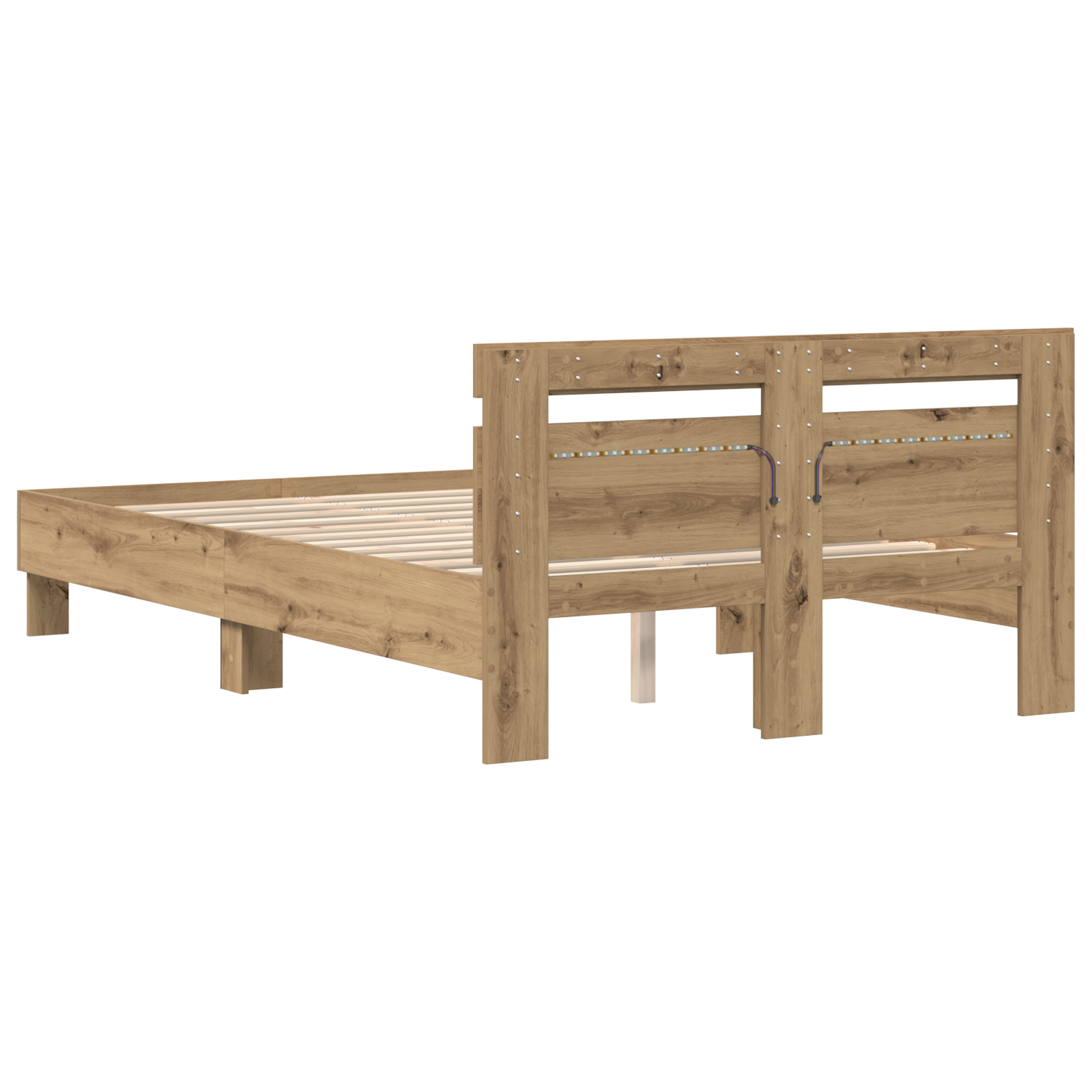 Oak Bed Frame Artisan oak Solid oak wood 135 x 190 cm Durable - Image 7