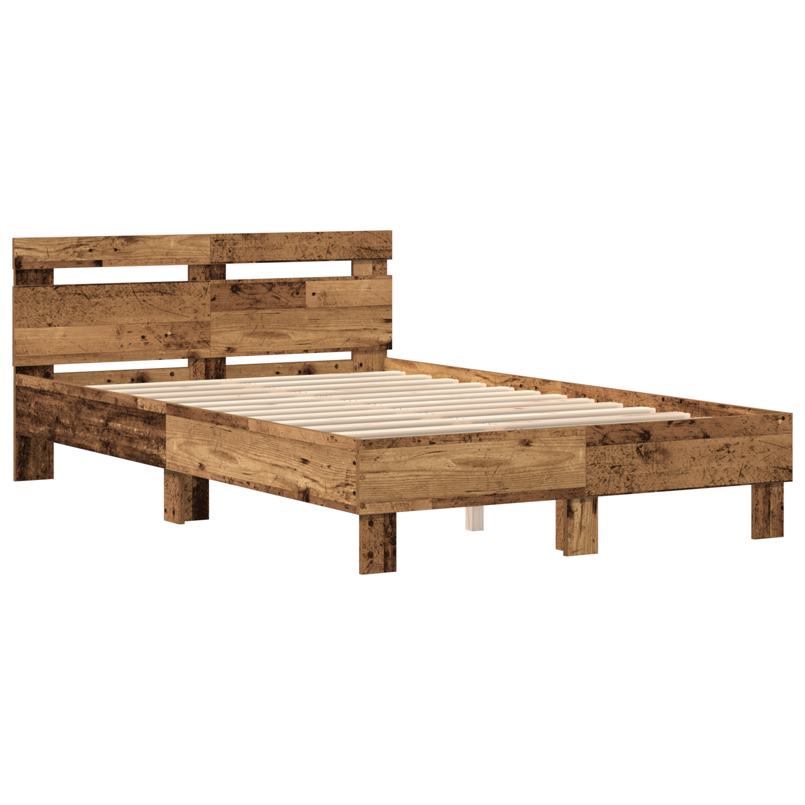 Engineered Wood Bed Frame Old wood Engineered wood 120 x 190 cm - Image 5