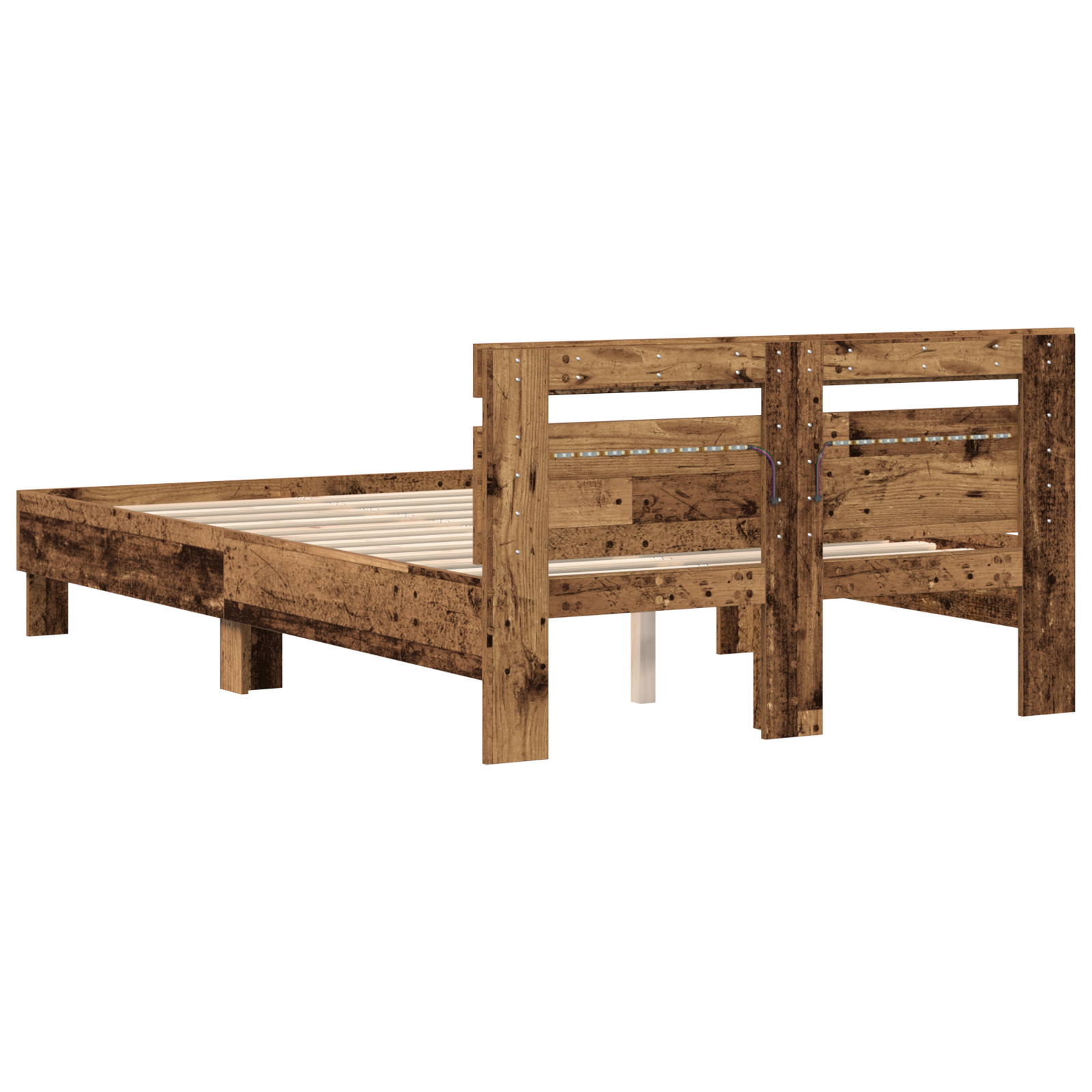 Engineered Wood Bed Frame Old wood Engineered wood 120 x 190 cm - Image 8
