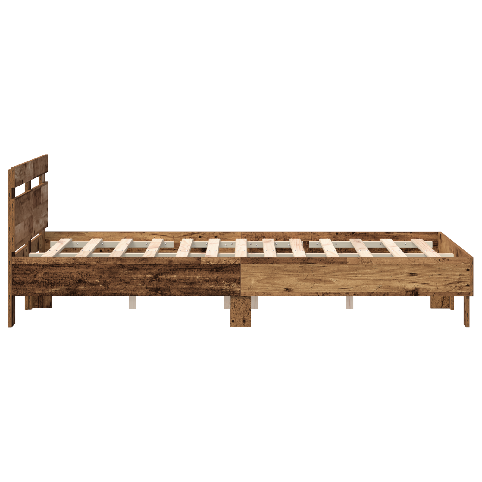 Engineered Wood Bed Frame Old wood Engineered wood 120 x 190 cm - Image 7