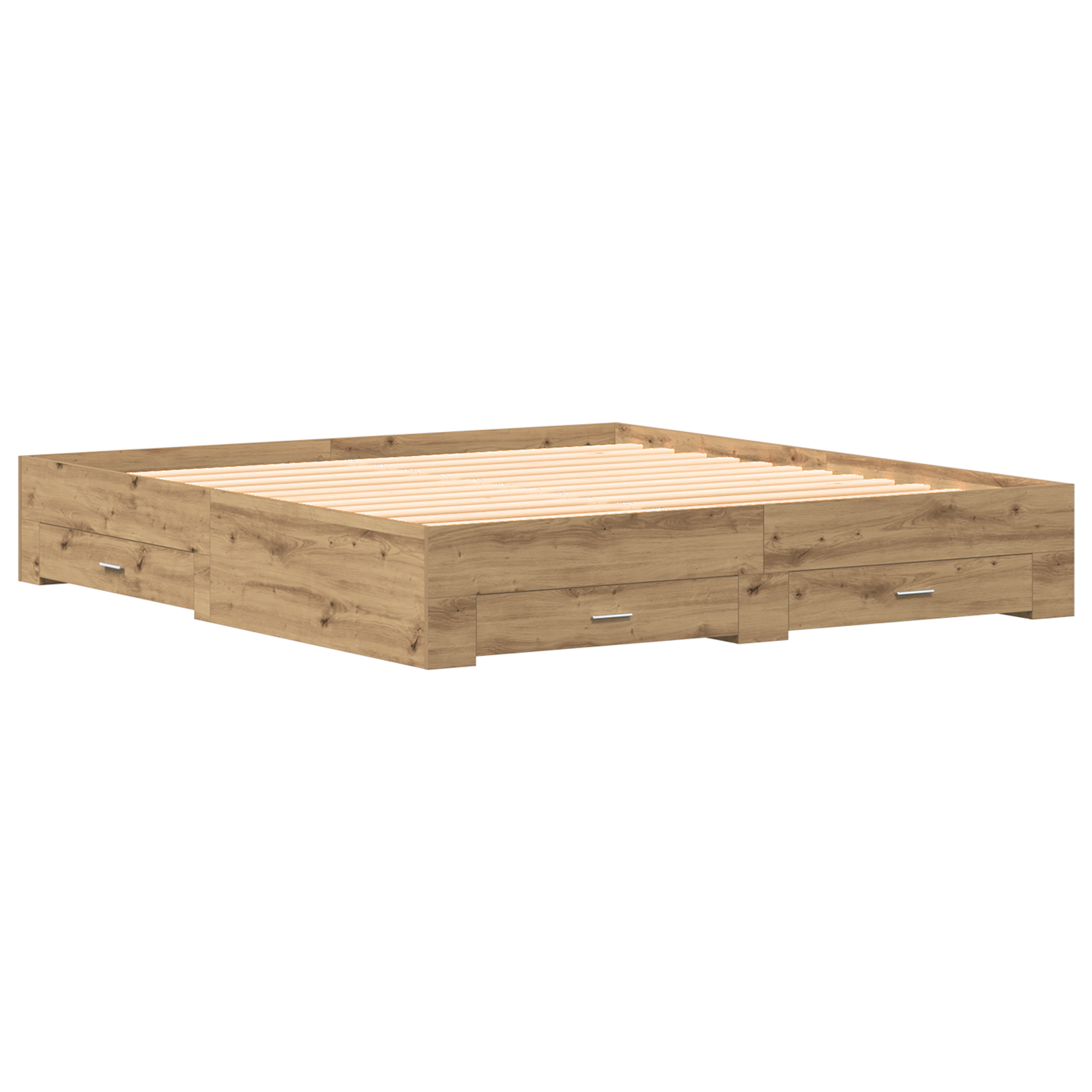 Bed Frame with Drawers Artisan Oak 180x200 cm Engineered Wood - Image 3