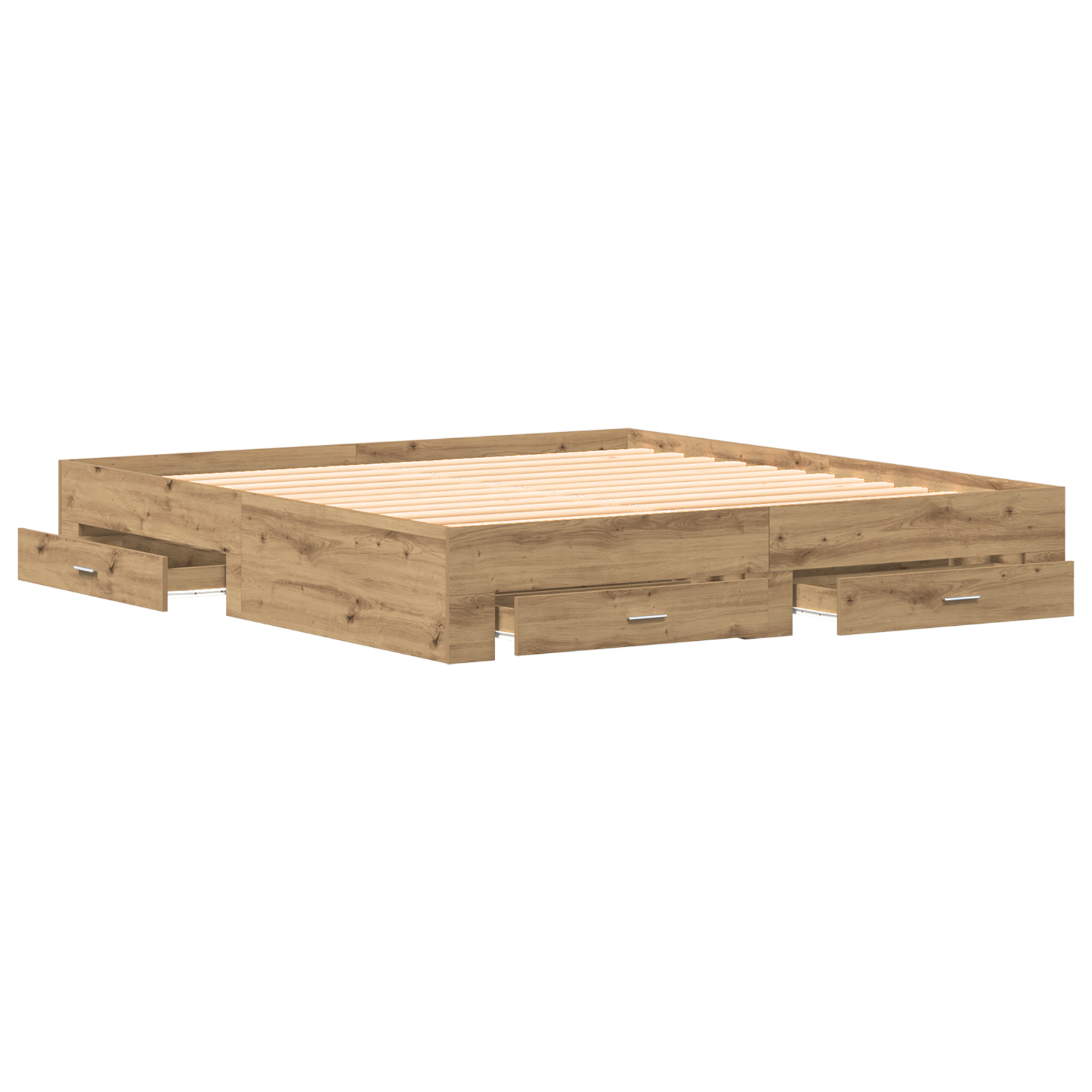 Bed Frame with Drawers Artisan Oak 180x200 cm Engineered Wood - Image 5