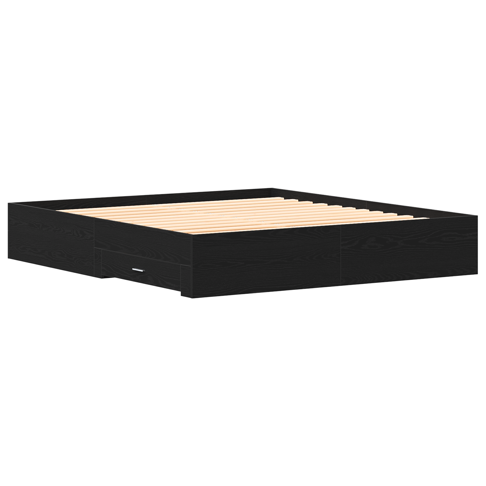 Bed Frame with Drawers Black Oak 180x200 cm Engineered Wood - Image 8