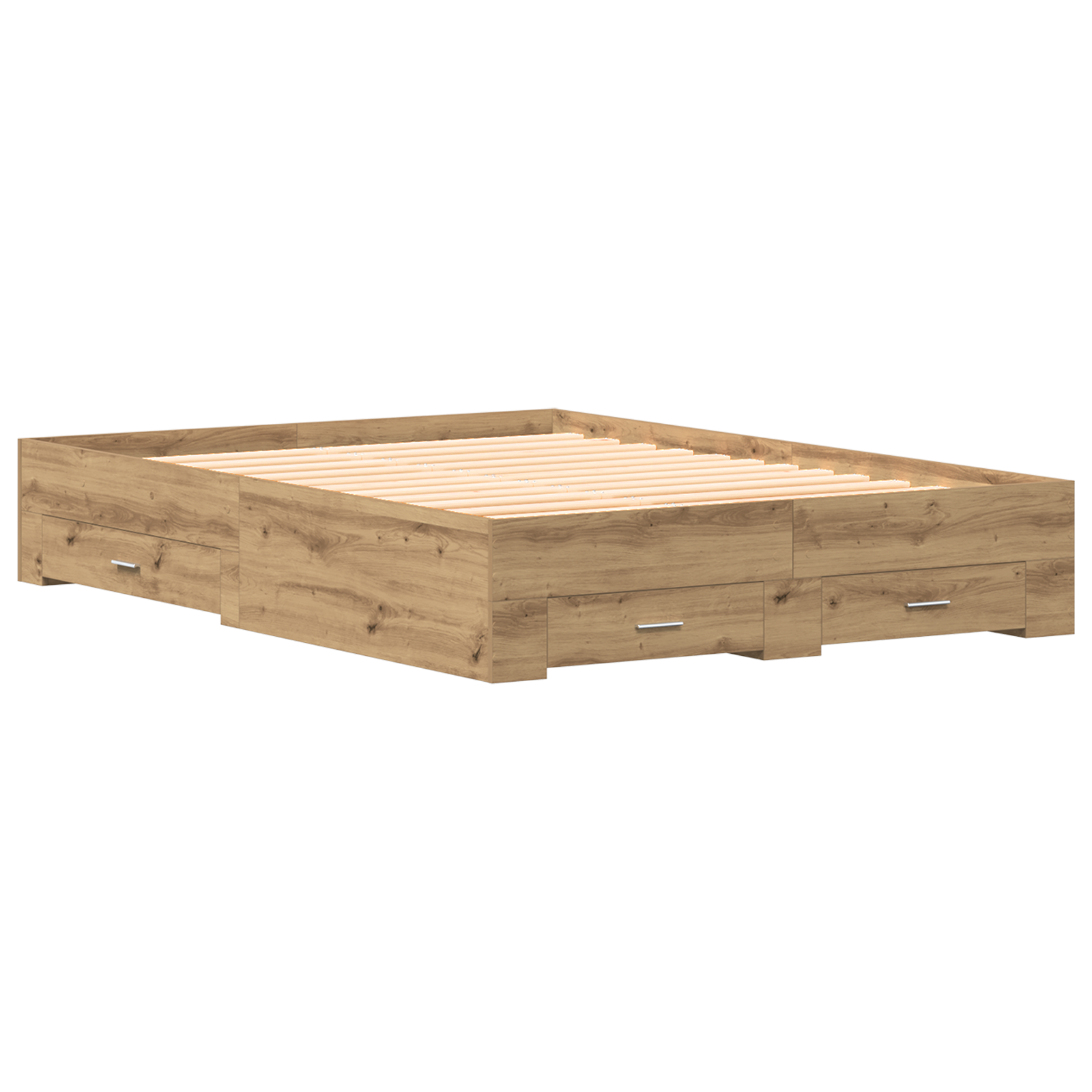 Bed Frame with Drawers Artisan oak Engineered wood 140 x 200 cm - Image 3