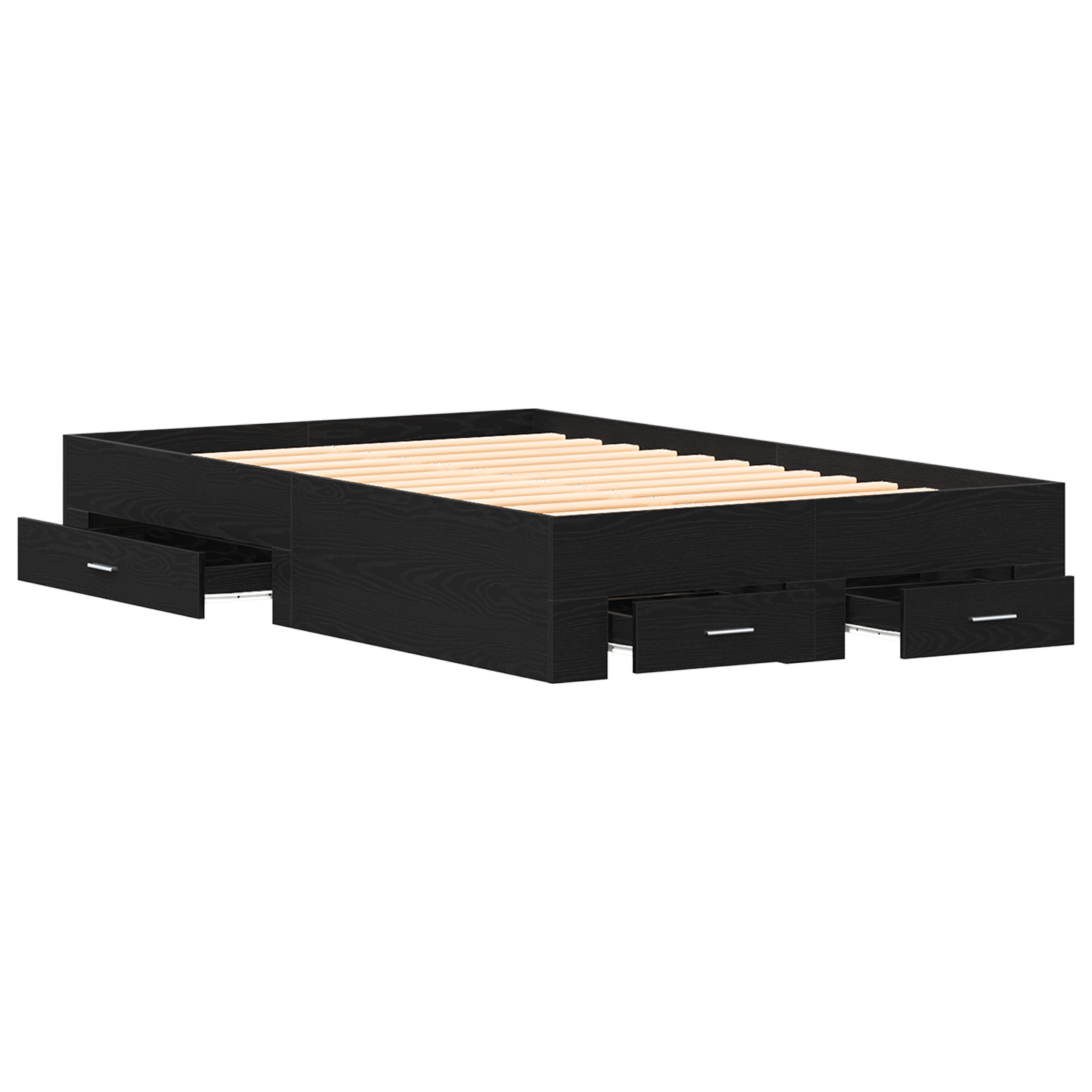 Bed Frame with Drawers Black Oak 120x200 cm Engineered Wood - Image 5
