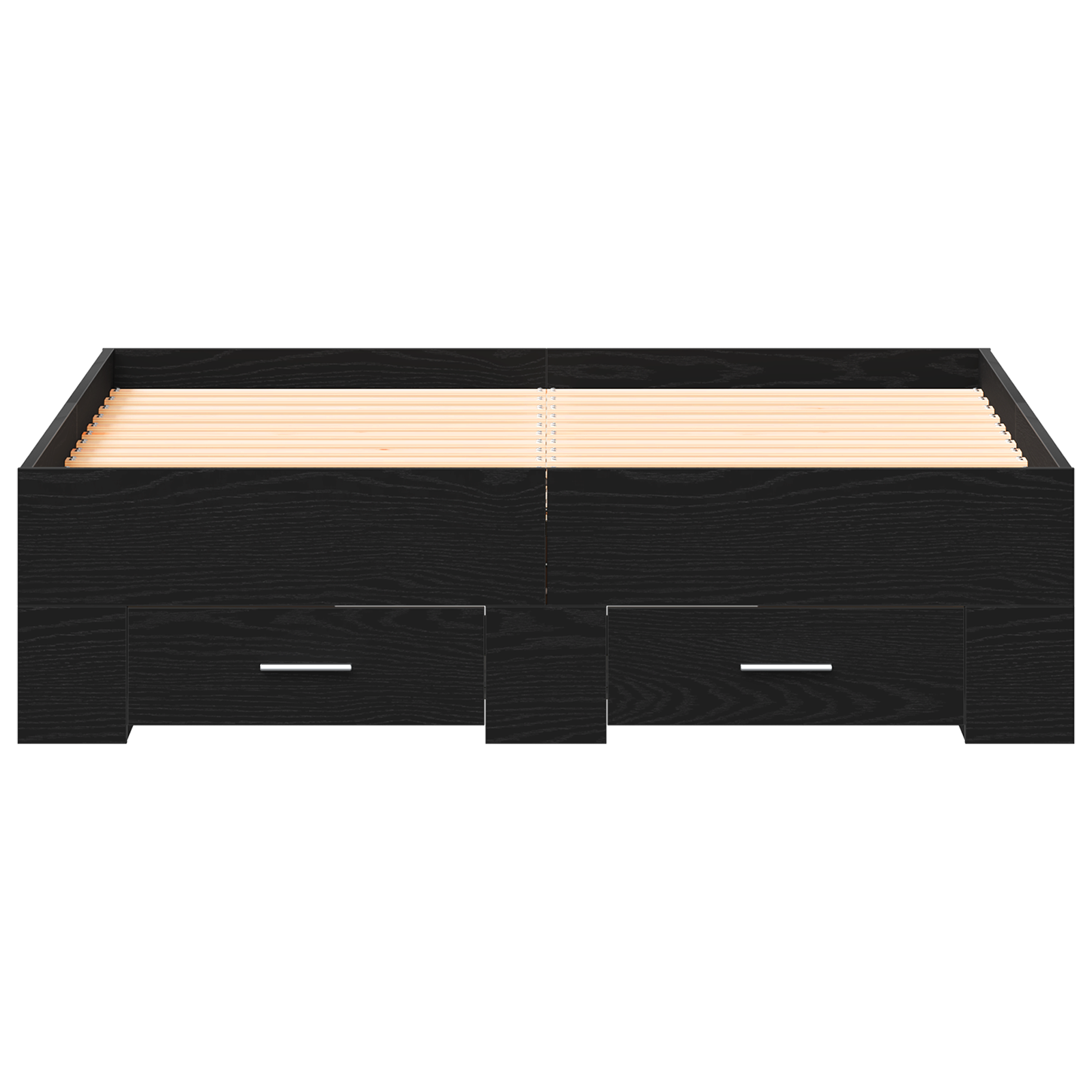 Bed Frame with Drawers Black Oak 120x200 cm Engineered Wood - Image 6