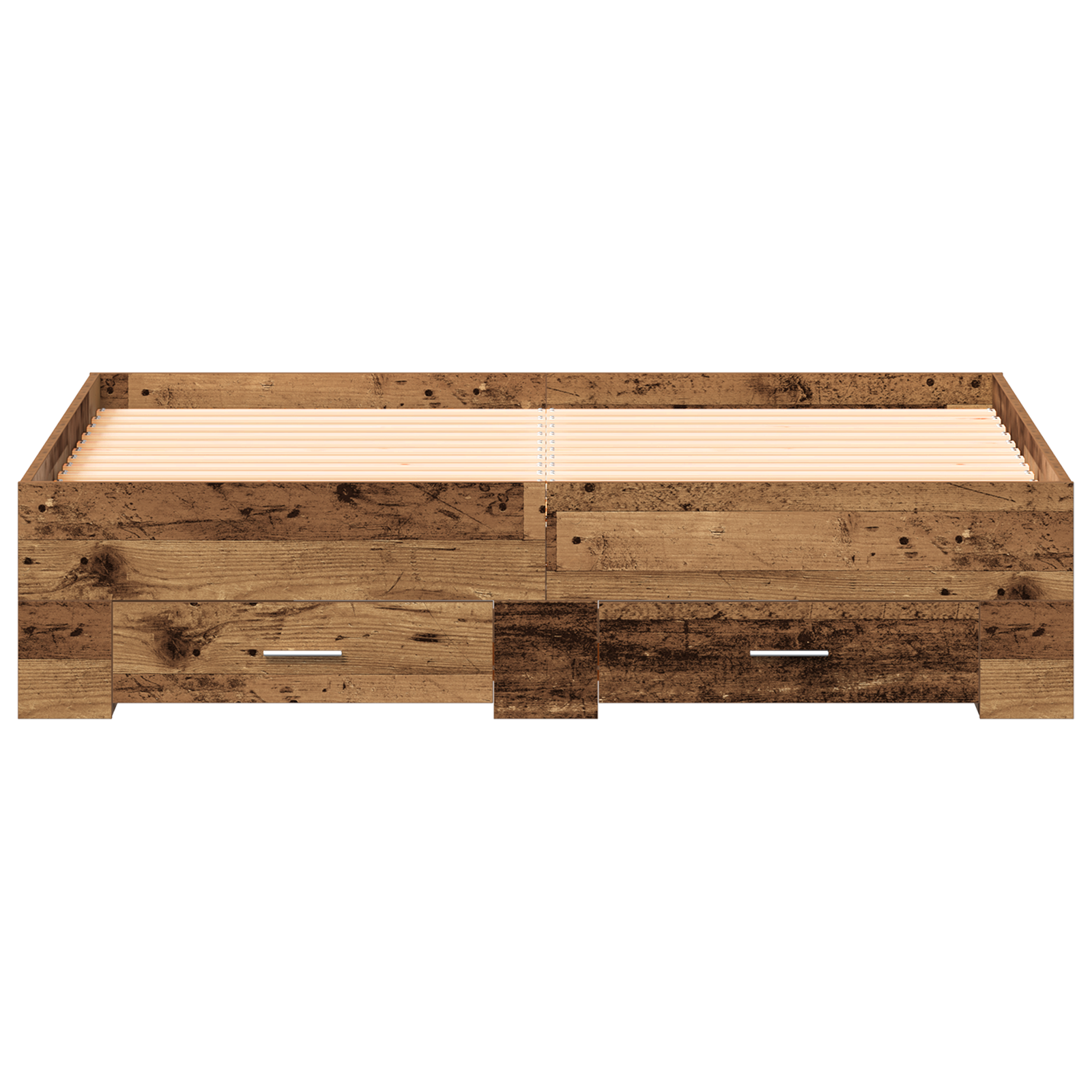 Bed Frame with Drawers Old Wood 135x190 cm Engineered Wood - Image 6