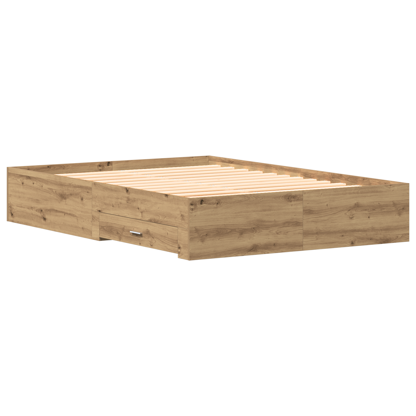 Bed Frame with Drawers Artisan Oak 135x190 cm Engineered Wood - Image 8