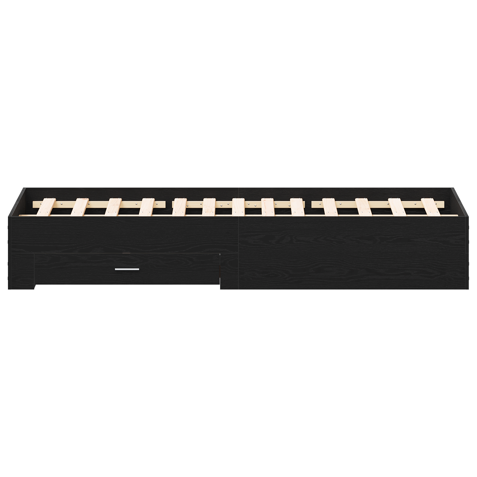 Bed Frame with Drawers Black Oak 135x190 cm Engineered Wood - Image 7