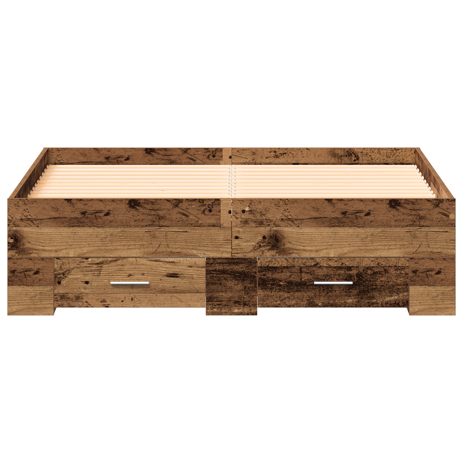 Bed Frame with Drawers Old Wood 120x190 cm Engineered Wood - Image 6