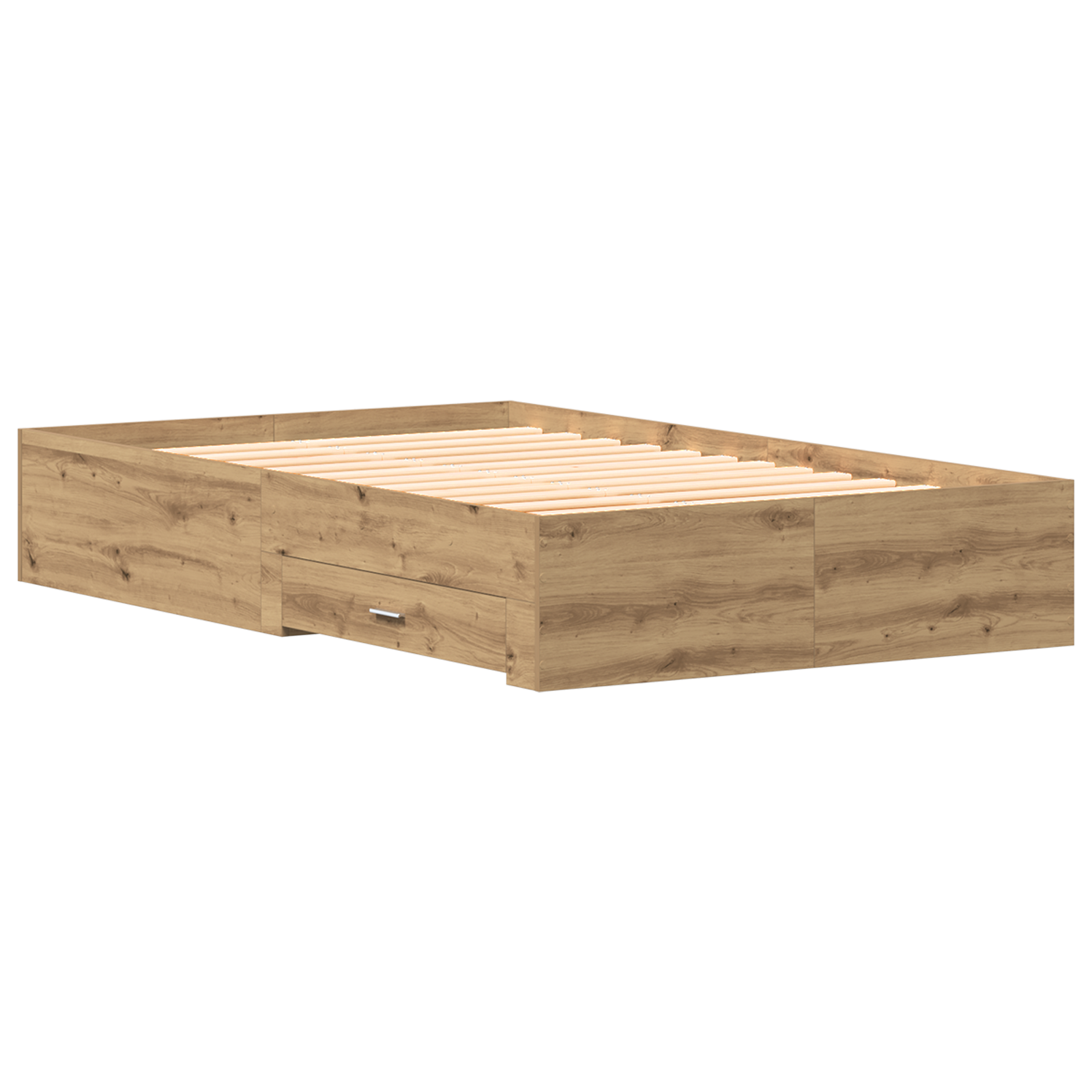 Bed Frame with Drawers Artisan Oak 120x190 cm Engineered Wood - Image 8