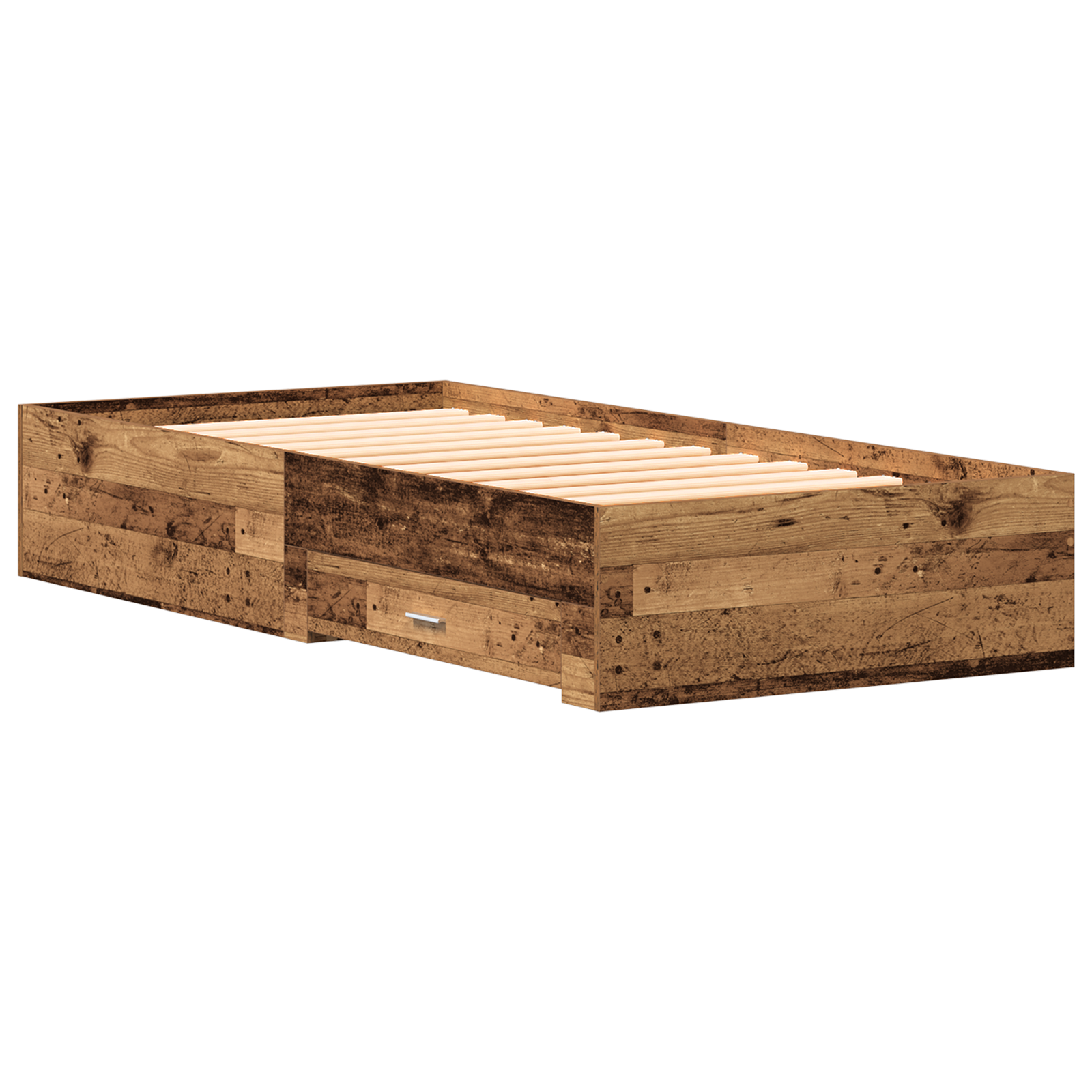 Bed Frame Old Wood 100x200 cm Engineered Wood - Image 8