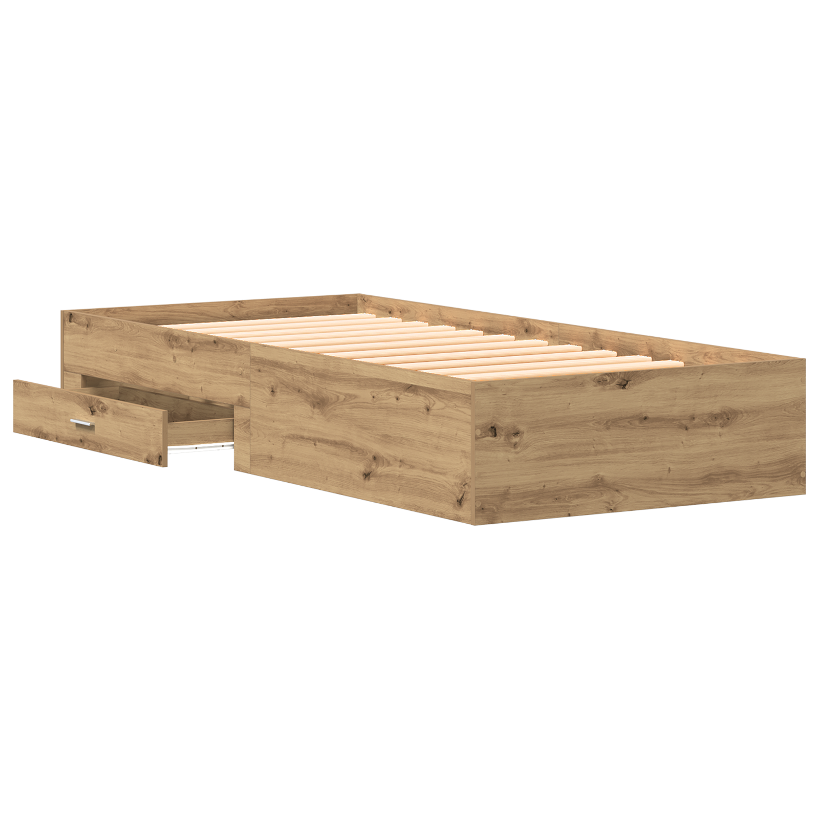 Bed Frame Artisan Oak 100x200 cm Engineered Wood - Image 5
