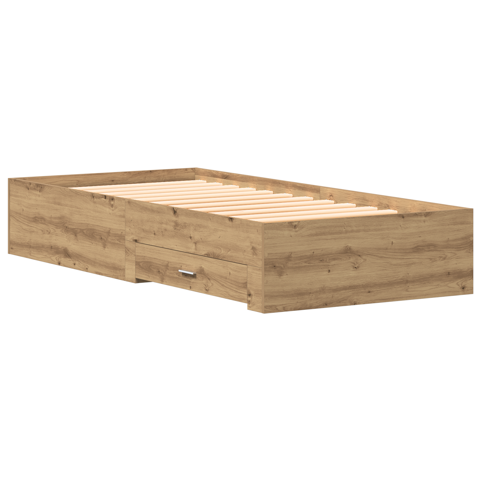 Bed Frame Artisan Oak 100x200 cm Engineered Wood - Image 8