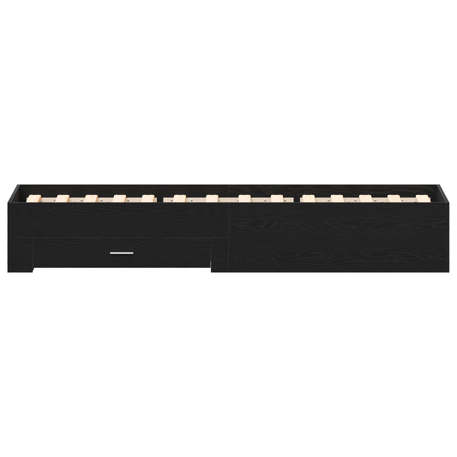 Bed Frame Black Oak 100x200 cm Engineered Wood - Image 7