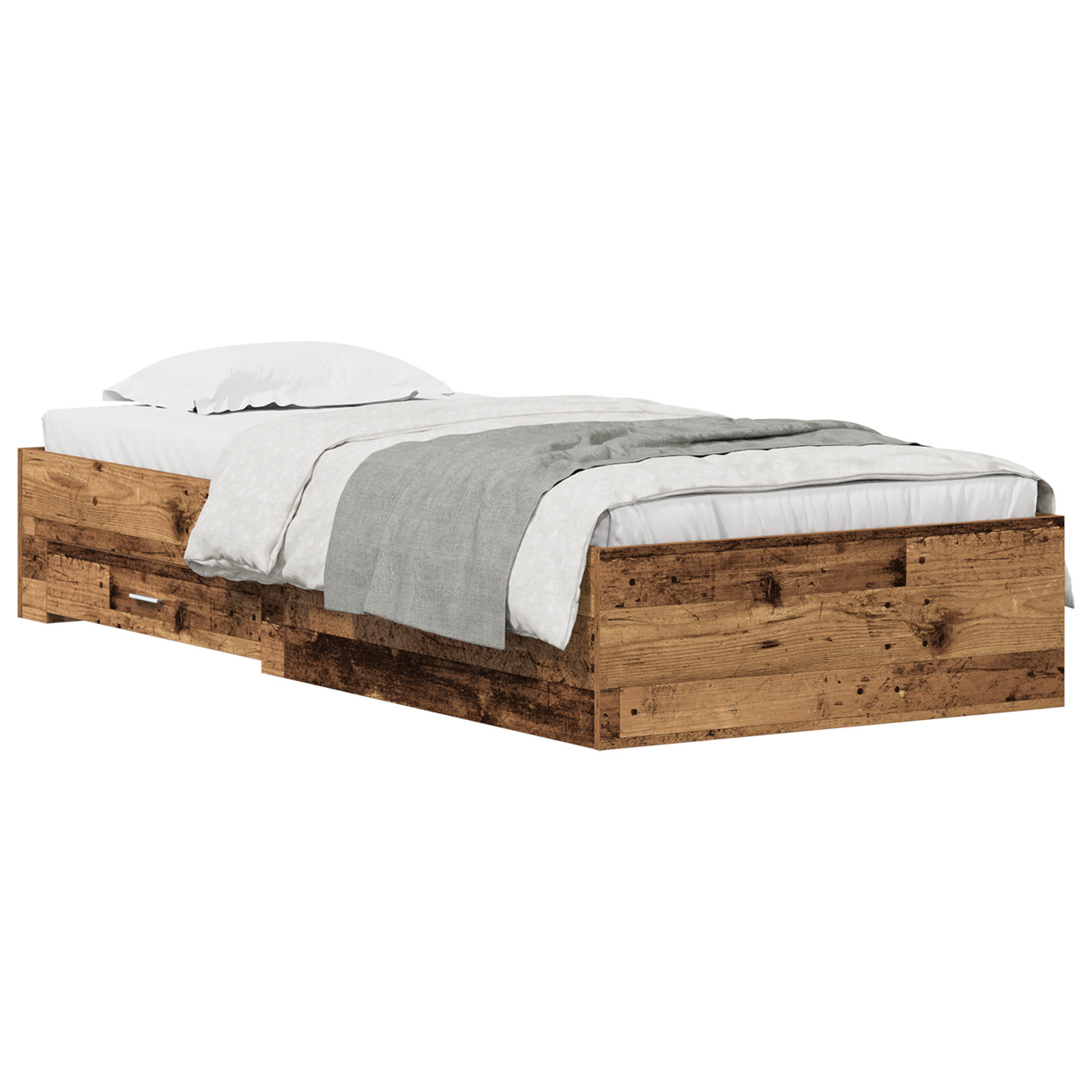 Bed Frame Old Wood 90x200 cm Engineered Wood - Image 2