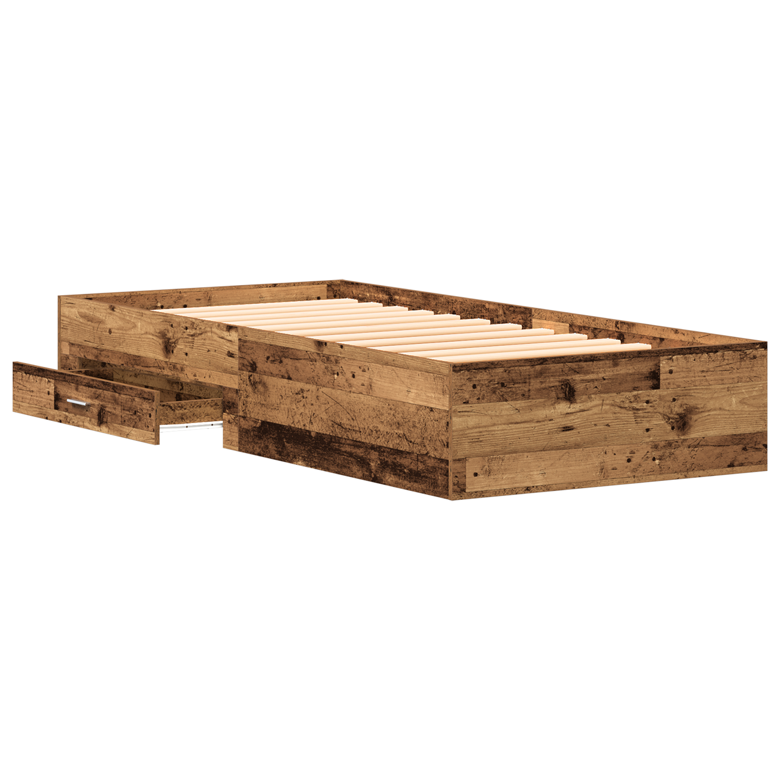 Bed Frame Old Wood 90x190 cm Engineered Wood - Image 5