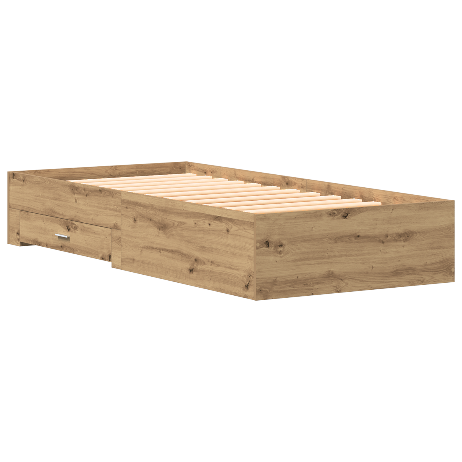 Bed Frame Artisan Oak 90x190 cm Engineered Wood - Image 3
