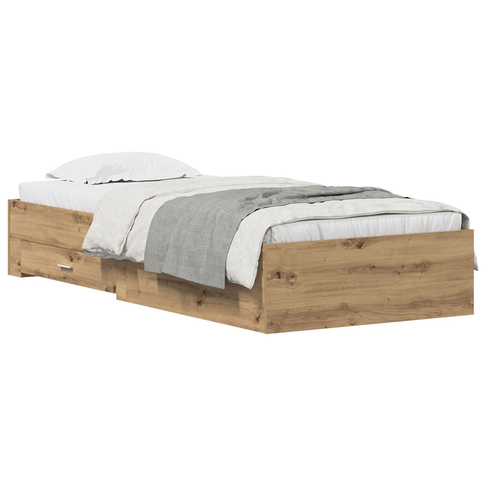 Bed Frame Artisan Oak 90x190 cm Engineered Wood - Image 2
