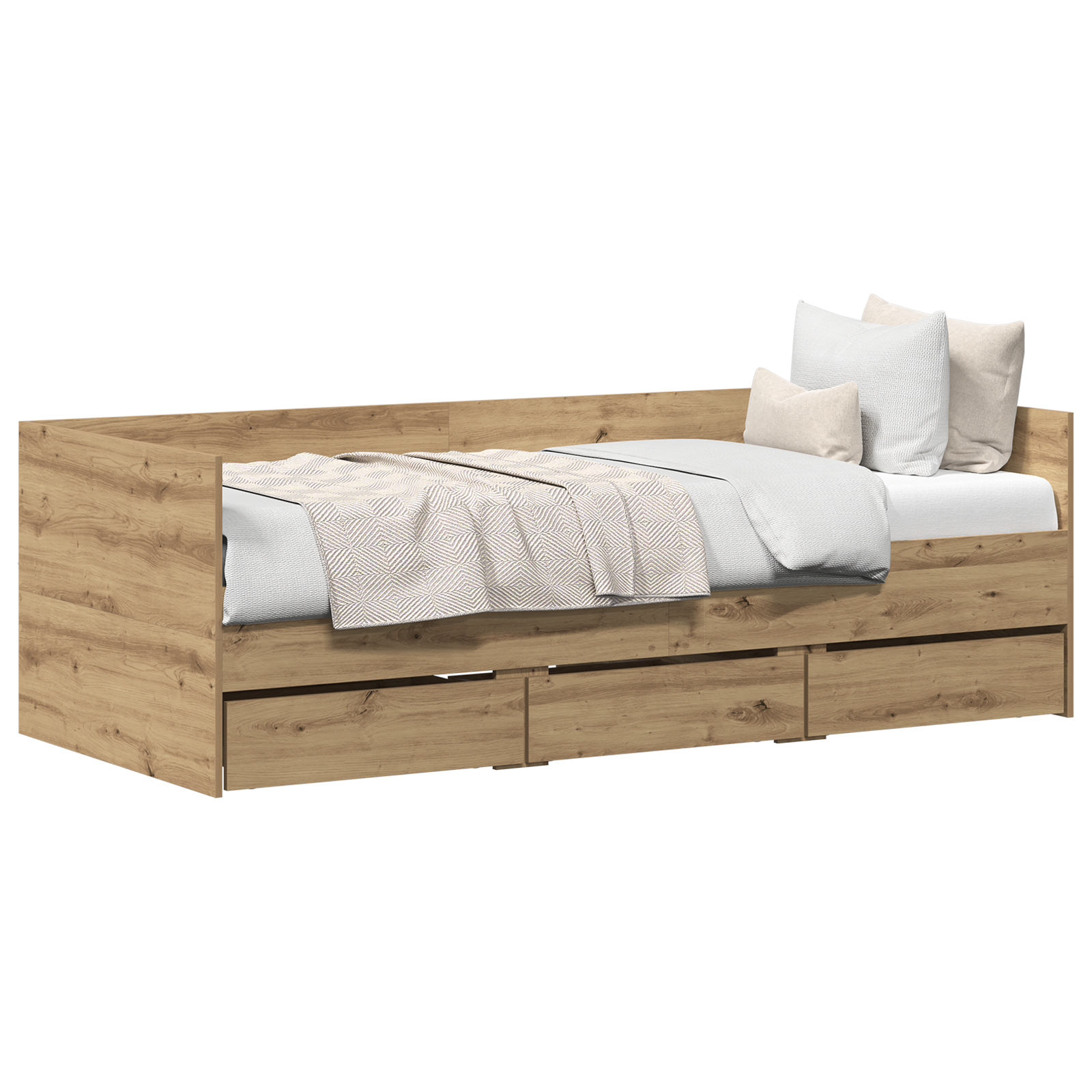 Daybed Artisan Oak Engineered Wood 90 x 200 cm Durable Daybed - Image 2