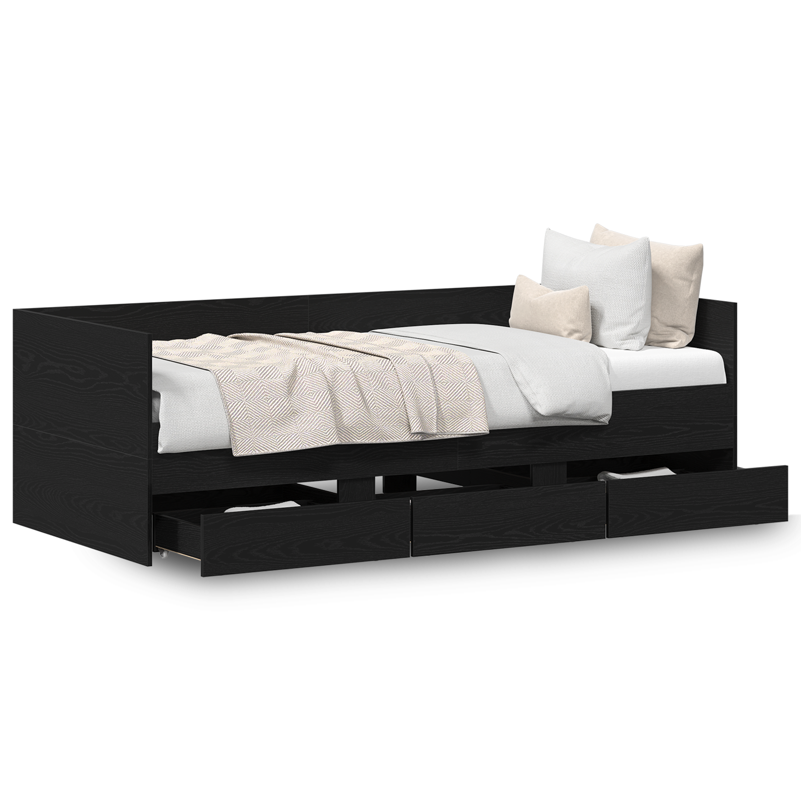 Daybed Black oak Engineered wood 90 x 200 cm Durable Daybed - Image 4