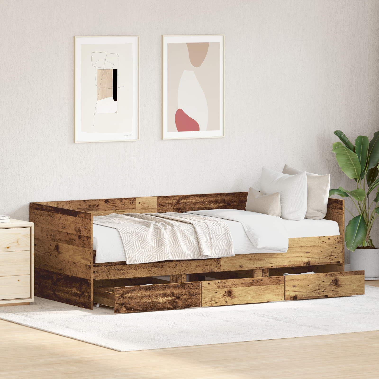 Daybed Old Wood Engineered Wood 90 x 190 cm Sturdy Daybed - Image 5