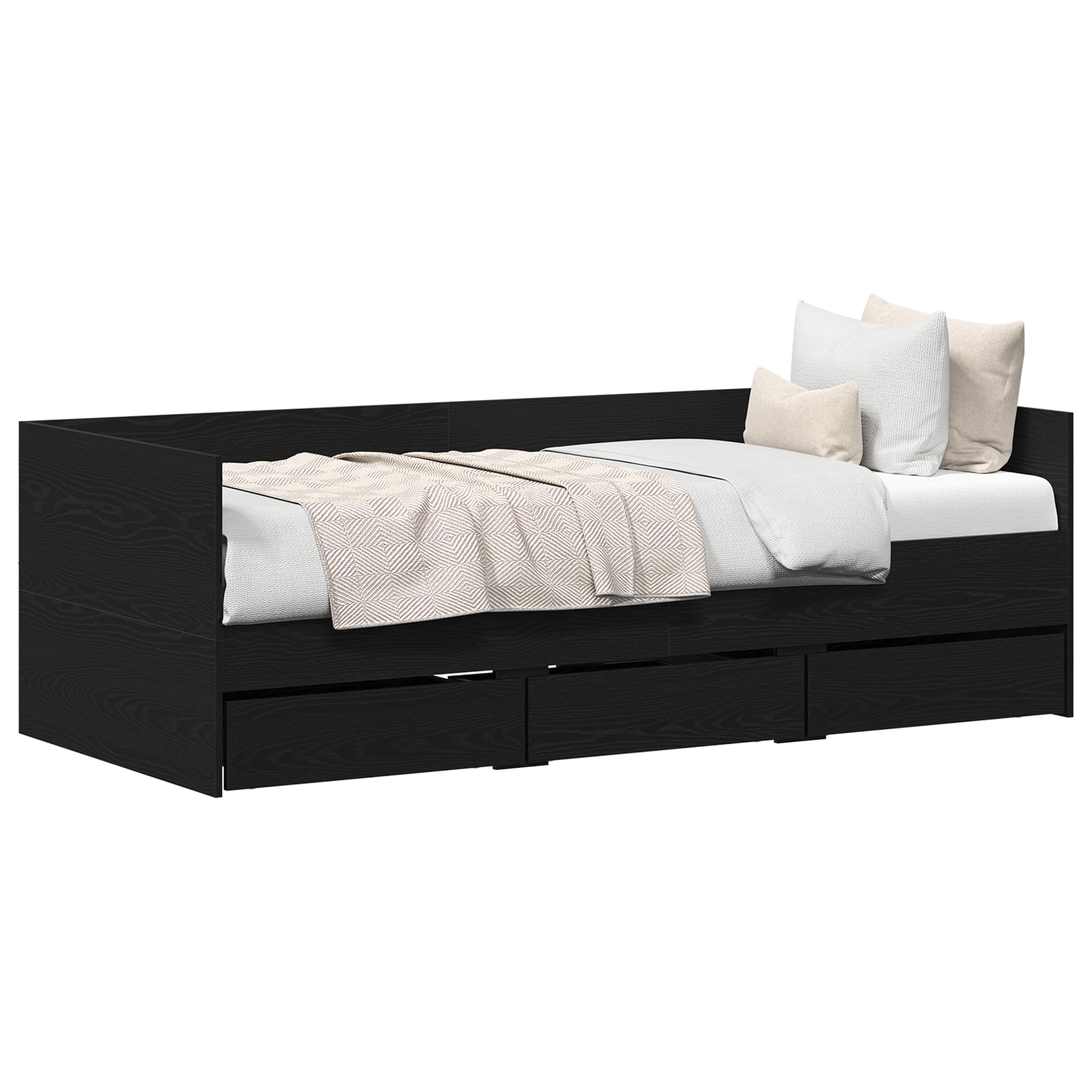 Daybed Black oak Engineered wood 90 x 190 cm Durable Daybed - Image 2