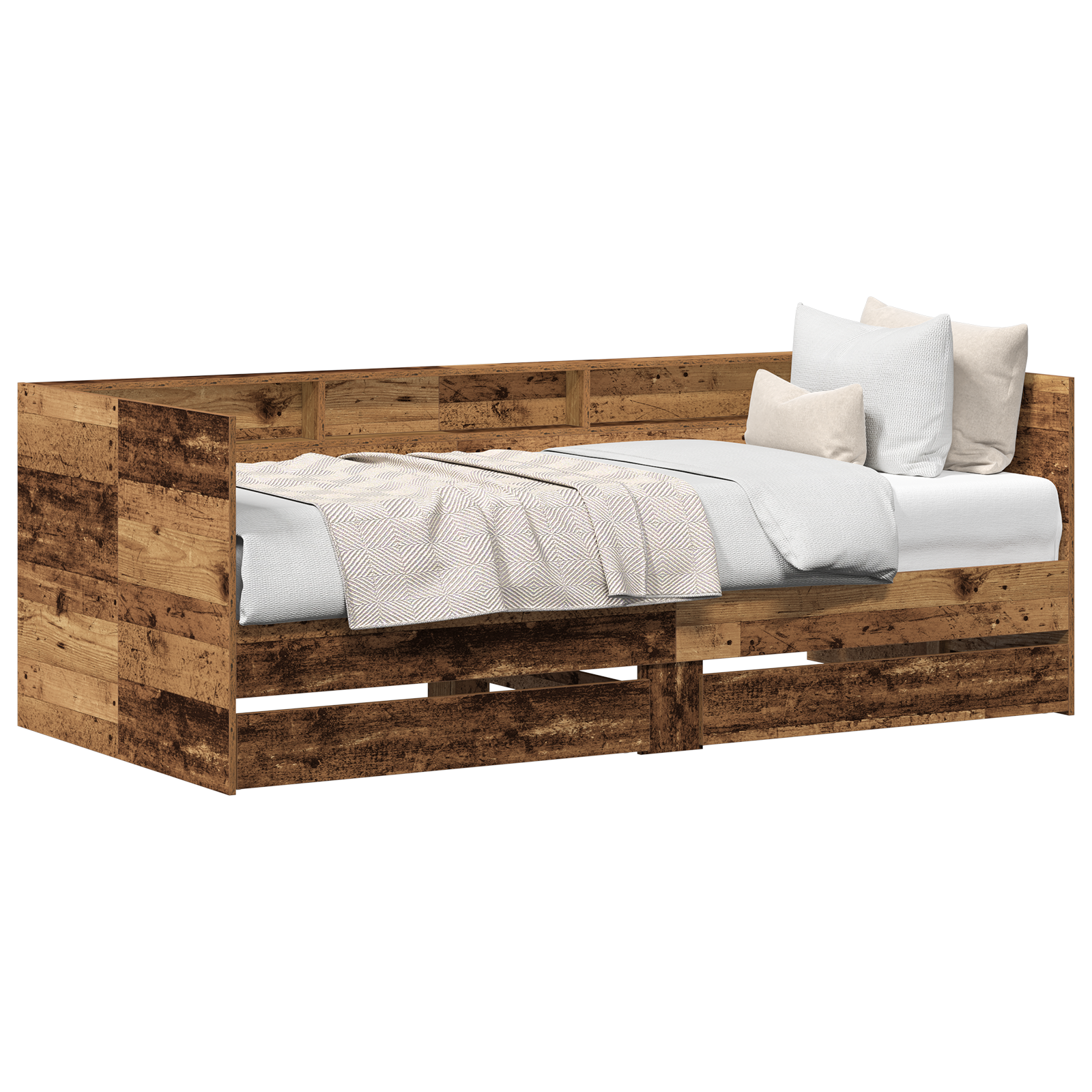 Daybed with Drawers Old wood Engineered wood 90 x 200 cm Durable - Image 2
