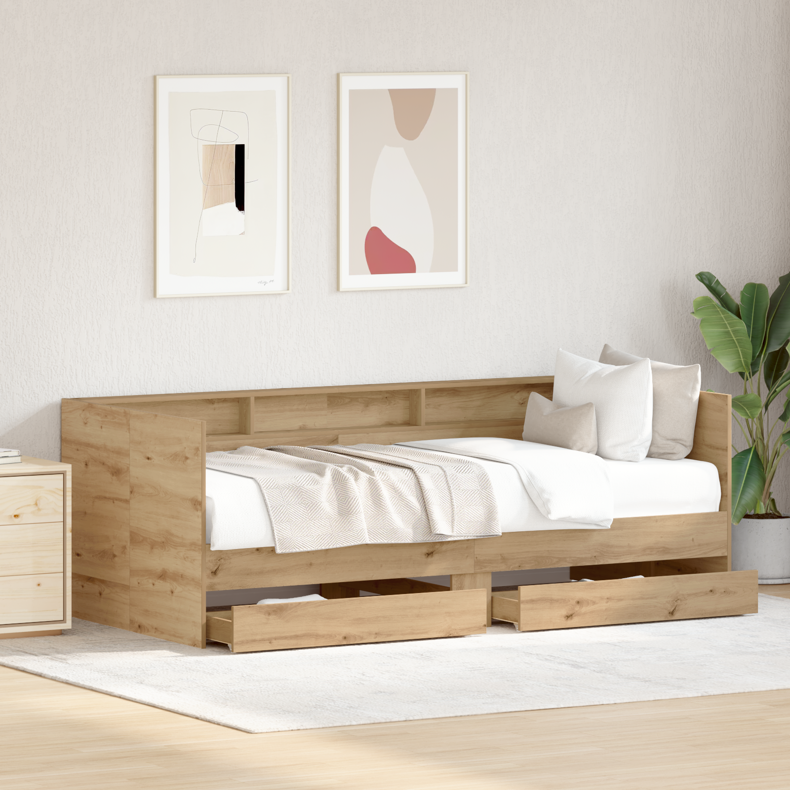 Daybed with Drawers Artisan oak Engineered wood 90 x 190 cm - Image 5