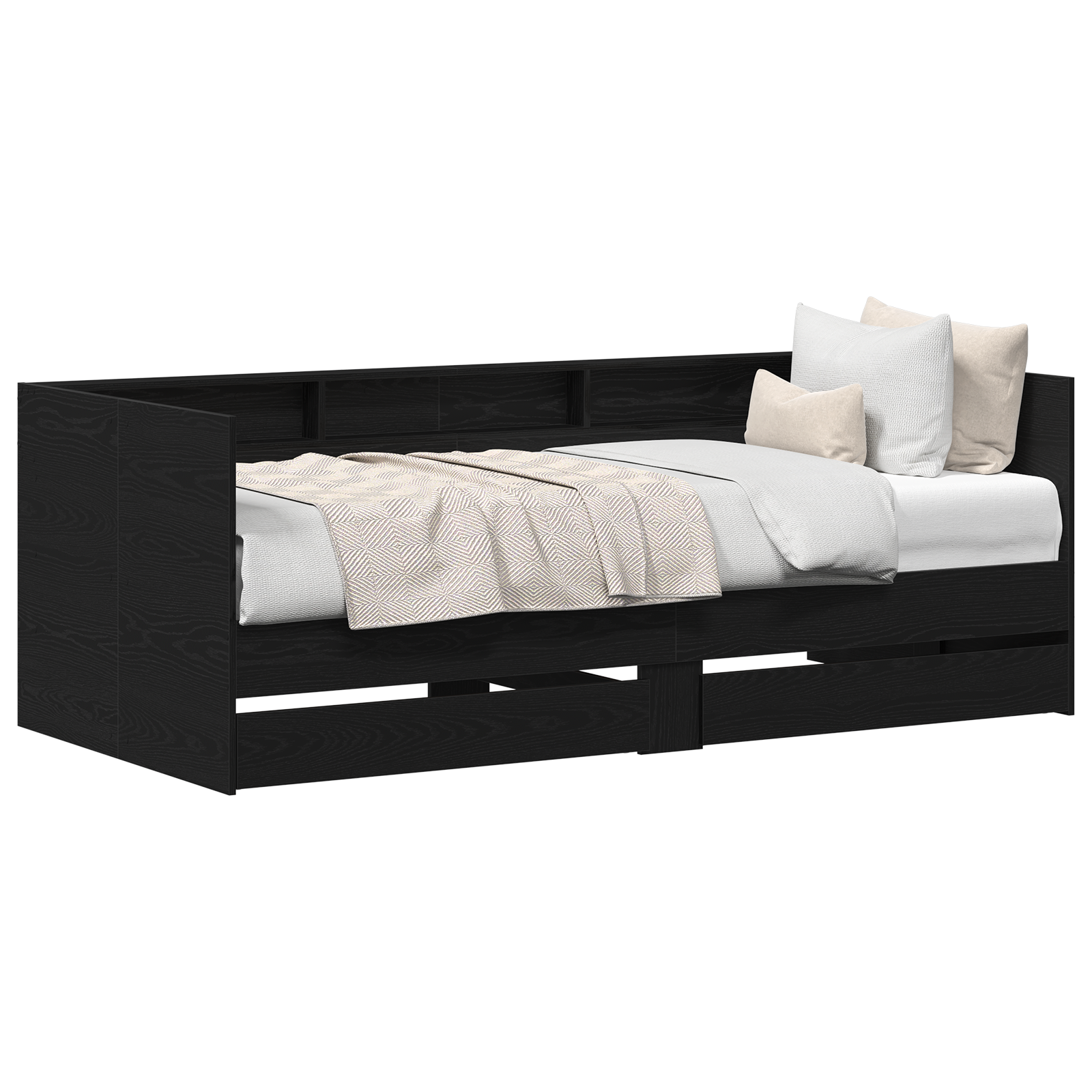 Daybed with Black Oak Drawers Black oak Engineered wood 90 x 190 cm - Image 2