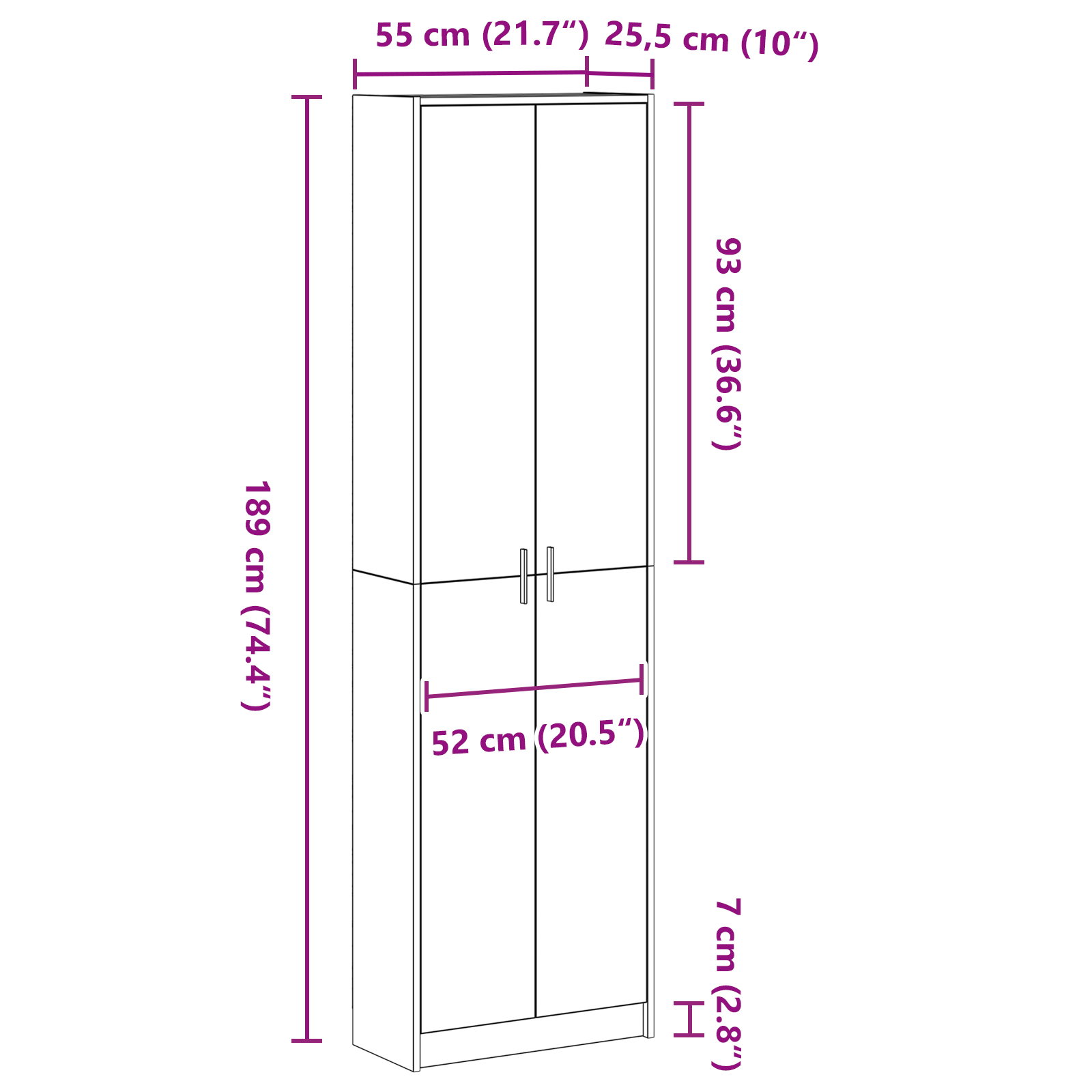 Spinta Pilka 55x25x189 cm Technologinė Medžio - Image 10