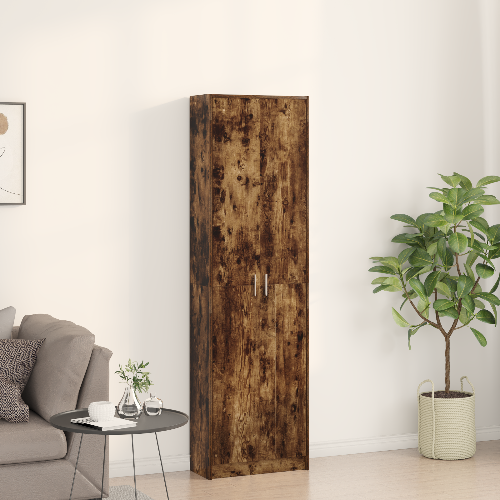 Wardrobe Smoked Oak 55x25x189 cm Engineered Wood - Image 4