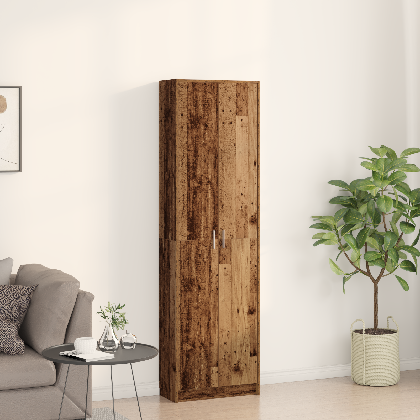 Wardrobe Old Wood 55x25x189 cm Engineered Wood - Image 4