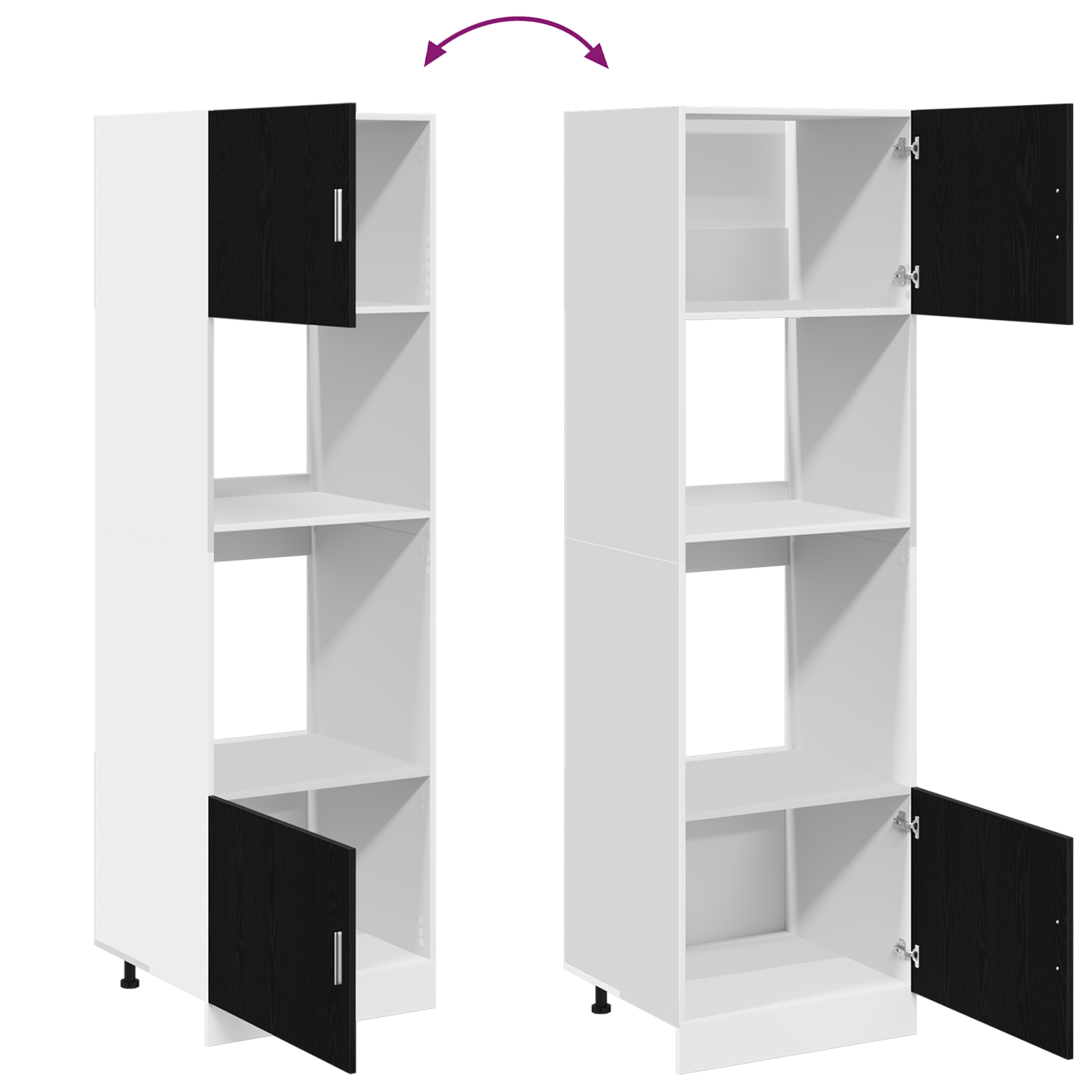 Kitchen Cabinet Black oak Engineered wood 60 x 57 x 207 cm - Image 11