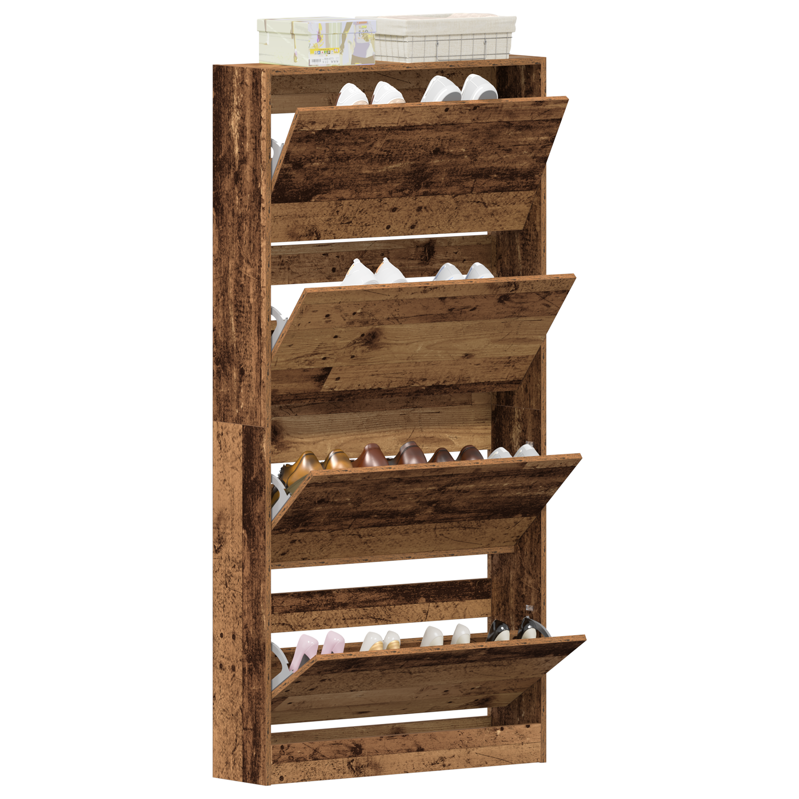 Shoe Cabinet Old wood Engineered wood 80 x 21 x 163.5 cm Durable - Image 3