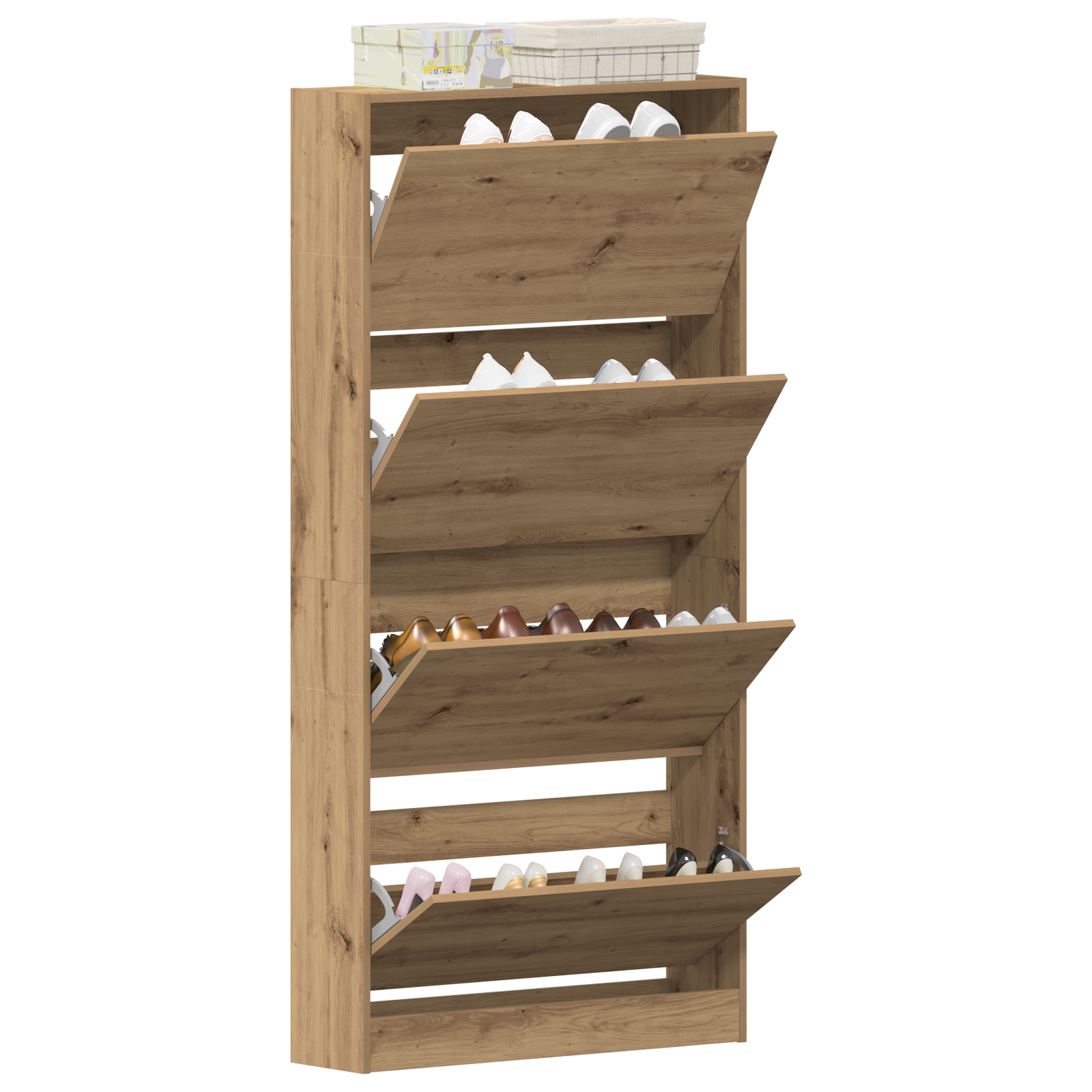 Shoe Cabinet Artisan Oak Engineered Wood 80 x 21 x 163.5 cm - Image 3