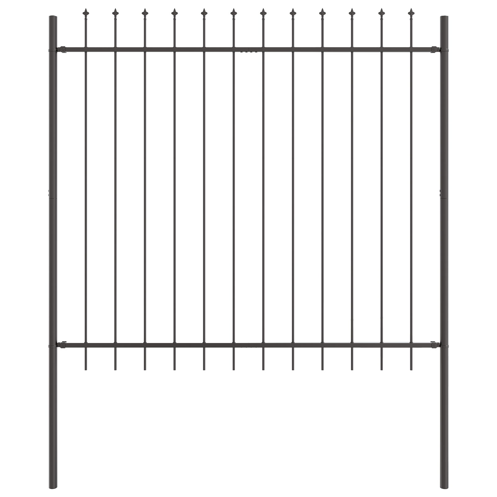 Garden Fence with Spear Top Grey 3.4x1.5 m Steel - Image 4