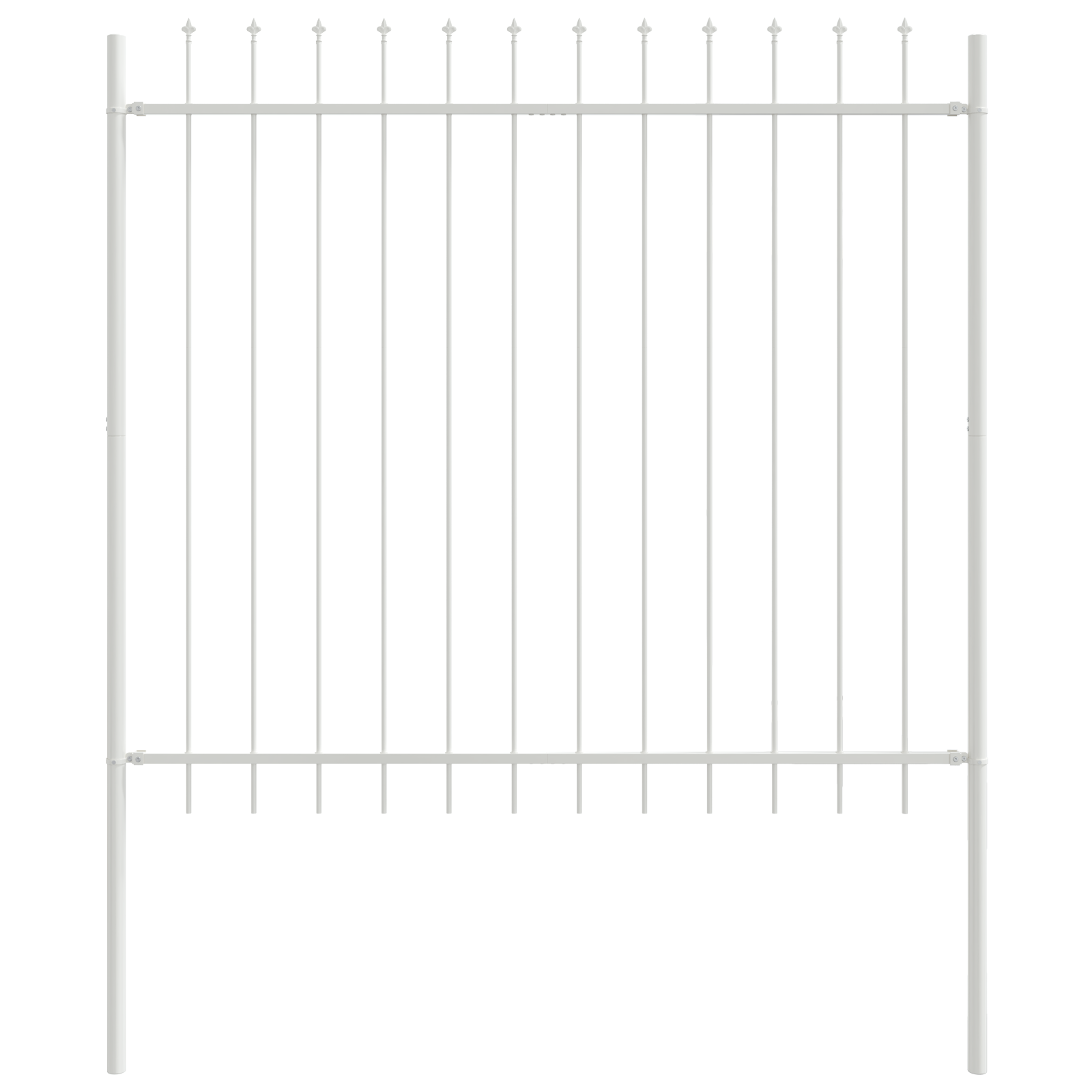 Garden Fence with Pointy Top - White - 3.4 x 1.5 m - Made of Steel - Image 4