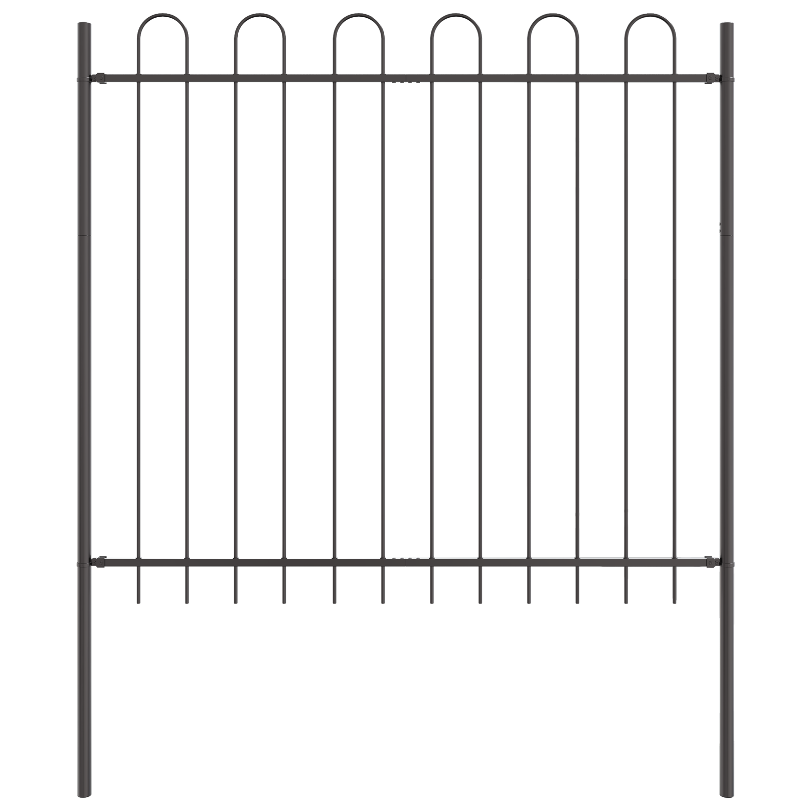 Garden Fence with Hoop Top Gray 5.1x1.5 m Steel - Image 4