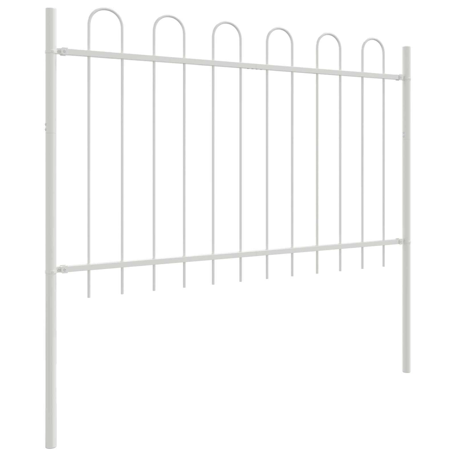 Garden Fence Set of 4 White Powder-Coated Steel - Image 3