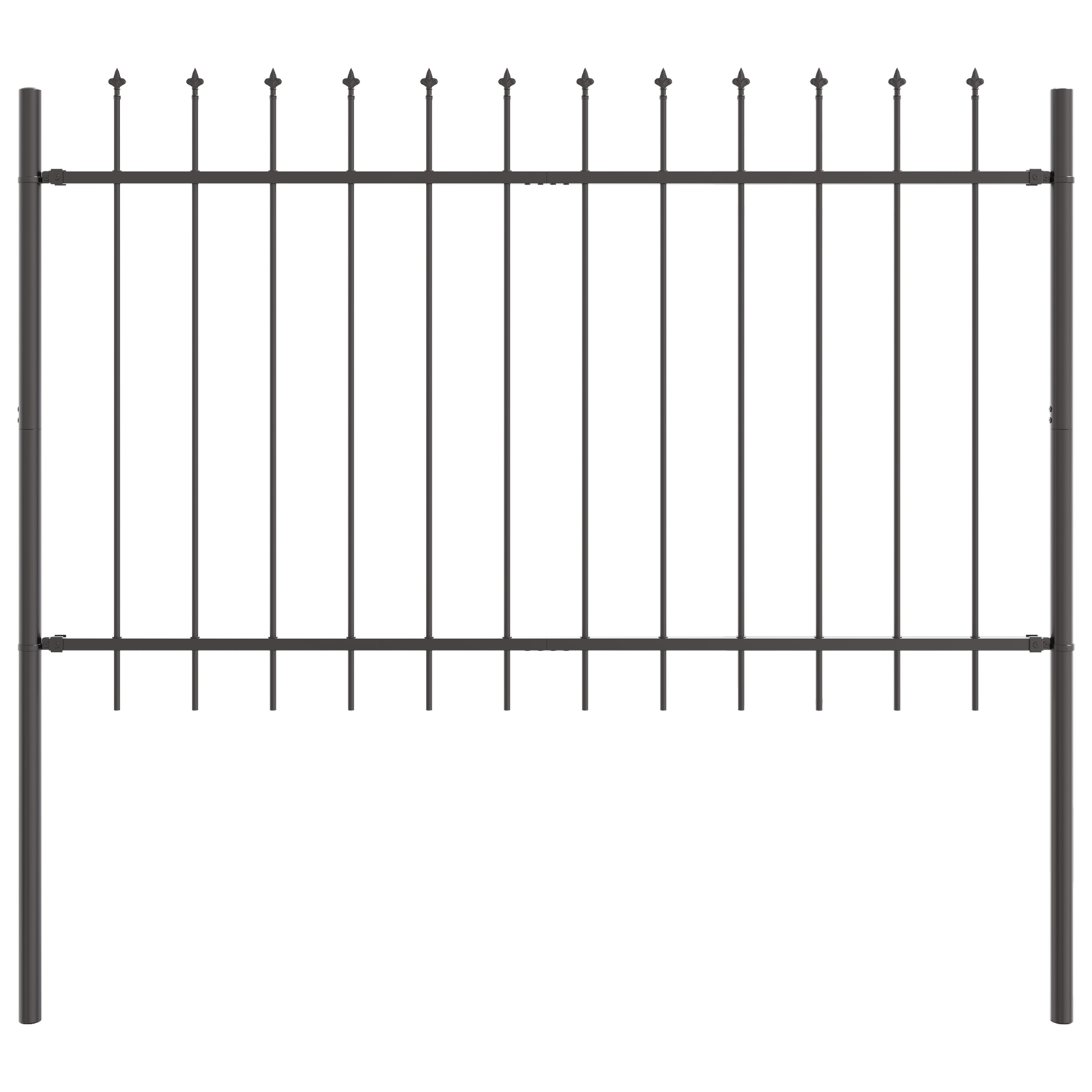 Garden Fence with Spear Top Grey 8.5x1 m Steel - Image 4